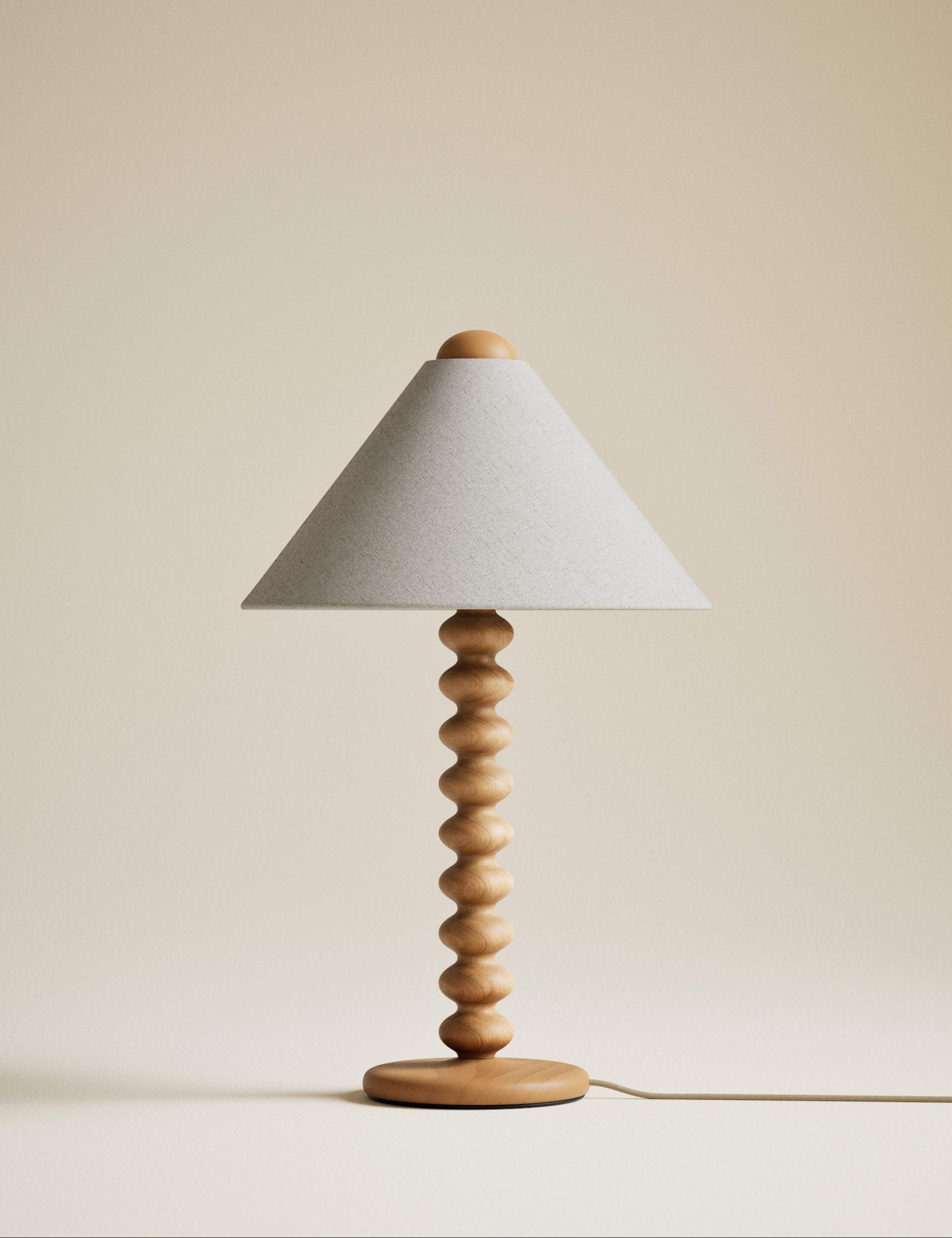 Evelyn Wooden Bobbin Table Lamp 3 of 5