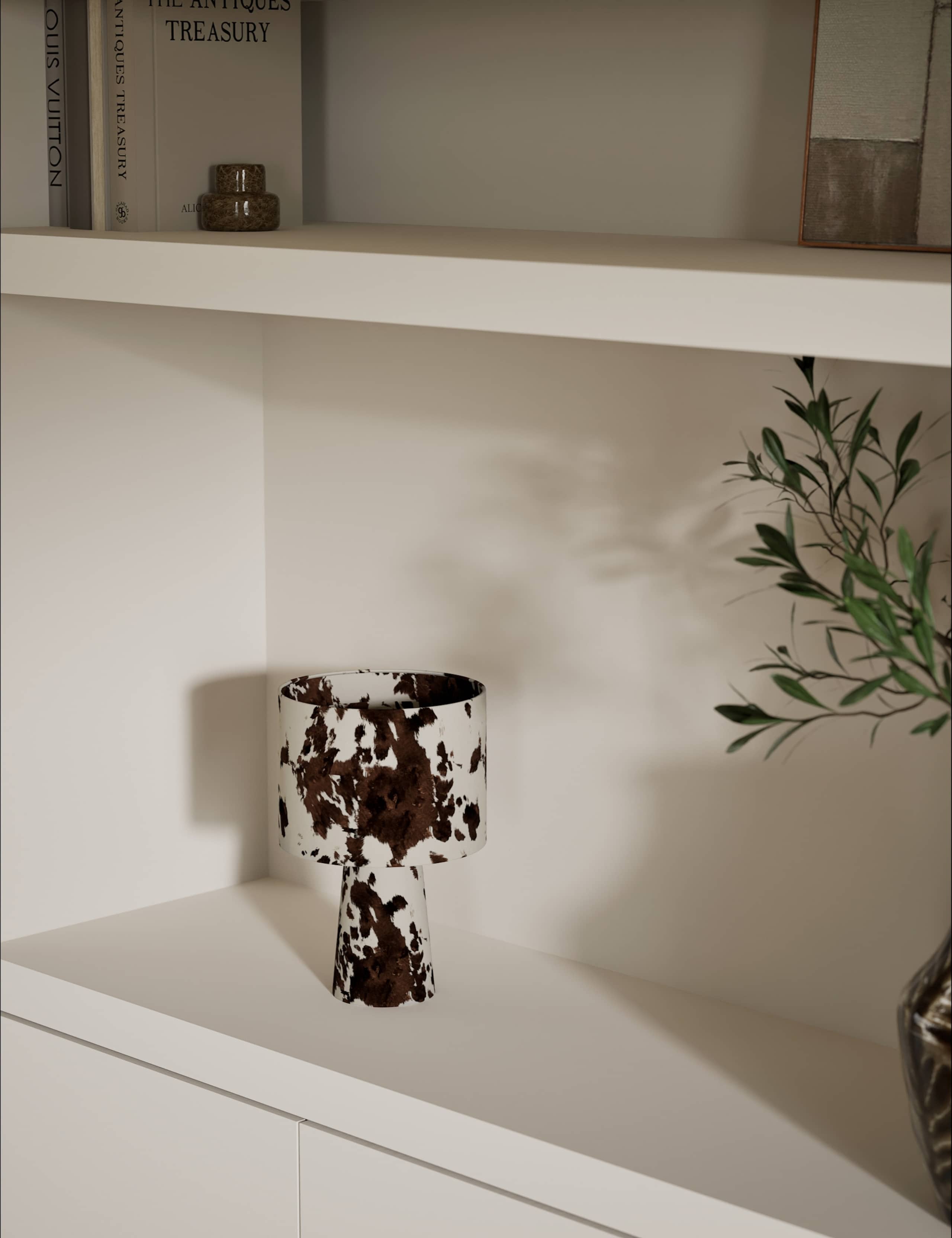 Fabric Cow Print Table Lamp 1 of 5