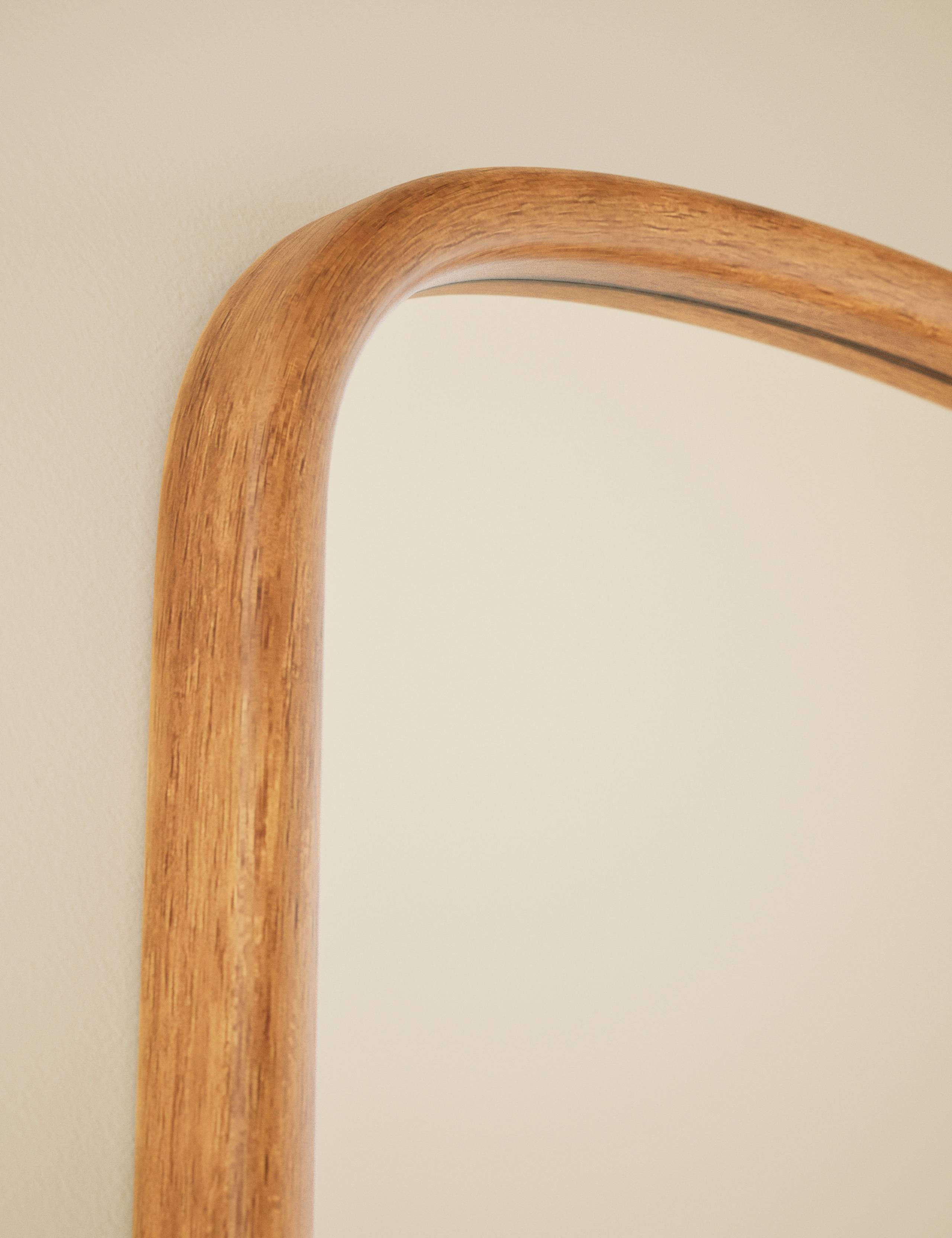 Wooden Rounded Overmantle Wall Mirror 5 of 6