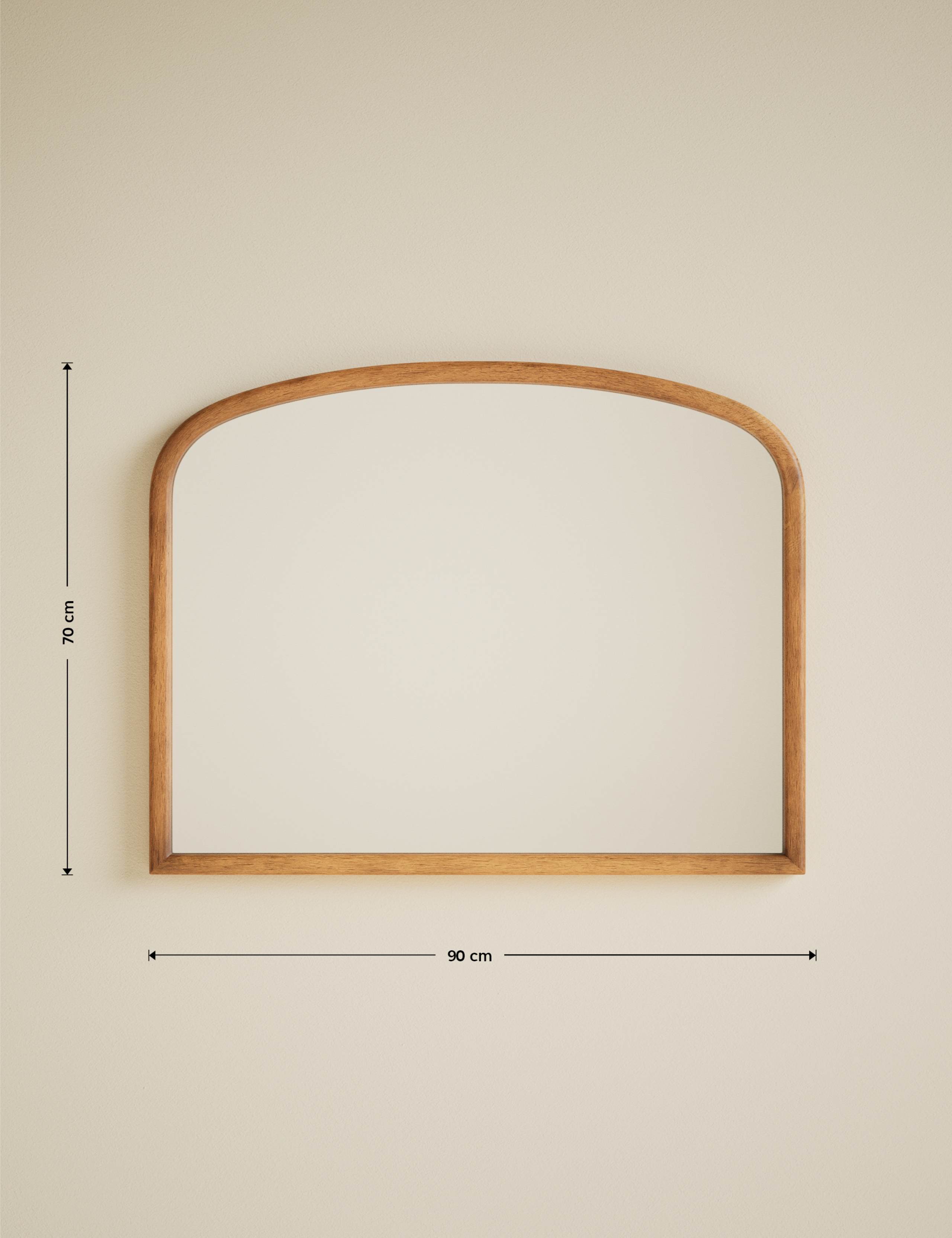Wooden Rounded Overmantle Wall Mirror 6 of 6