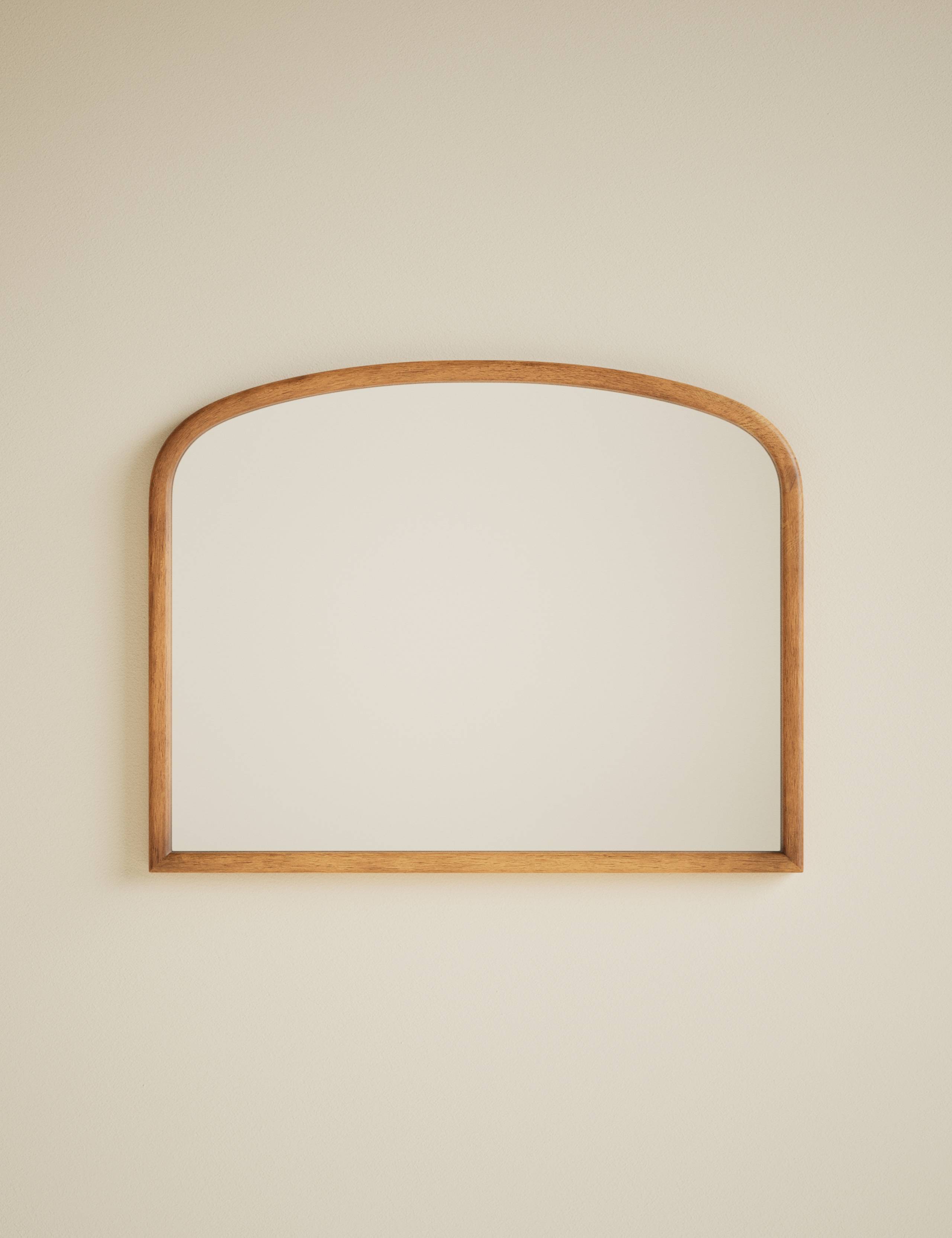 Wooden Rounded Overmantle Wall Mirror 2 of 6