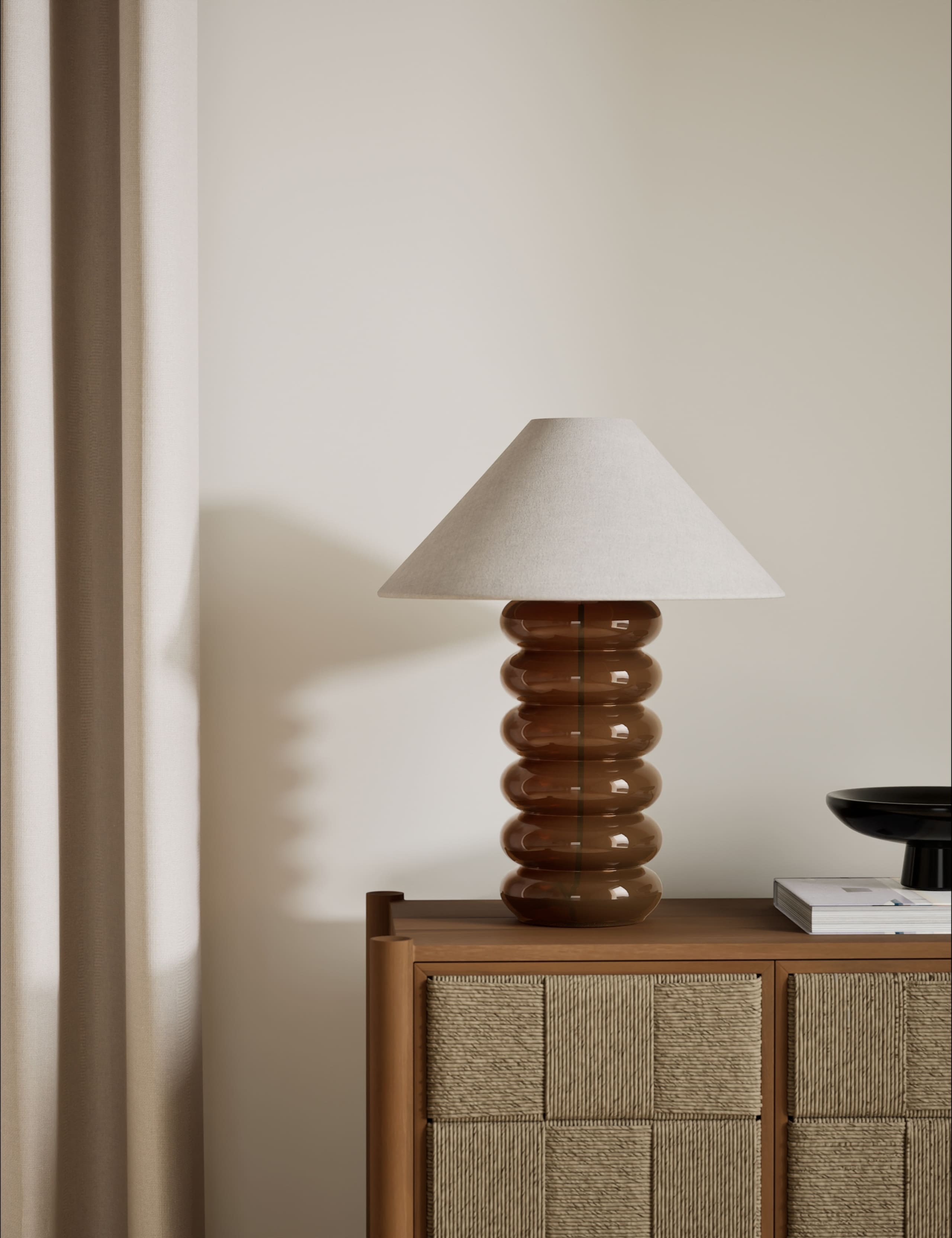Glass Ribbed Table Lamp 1 of 6