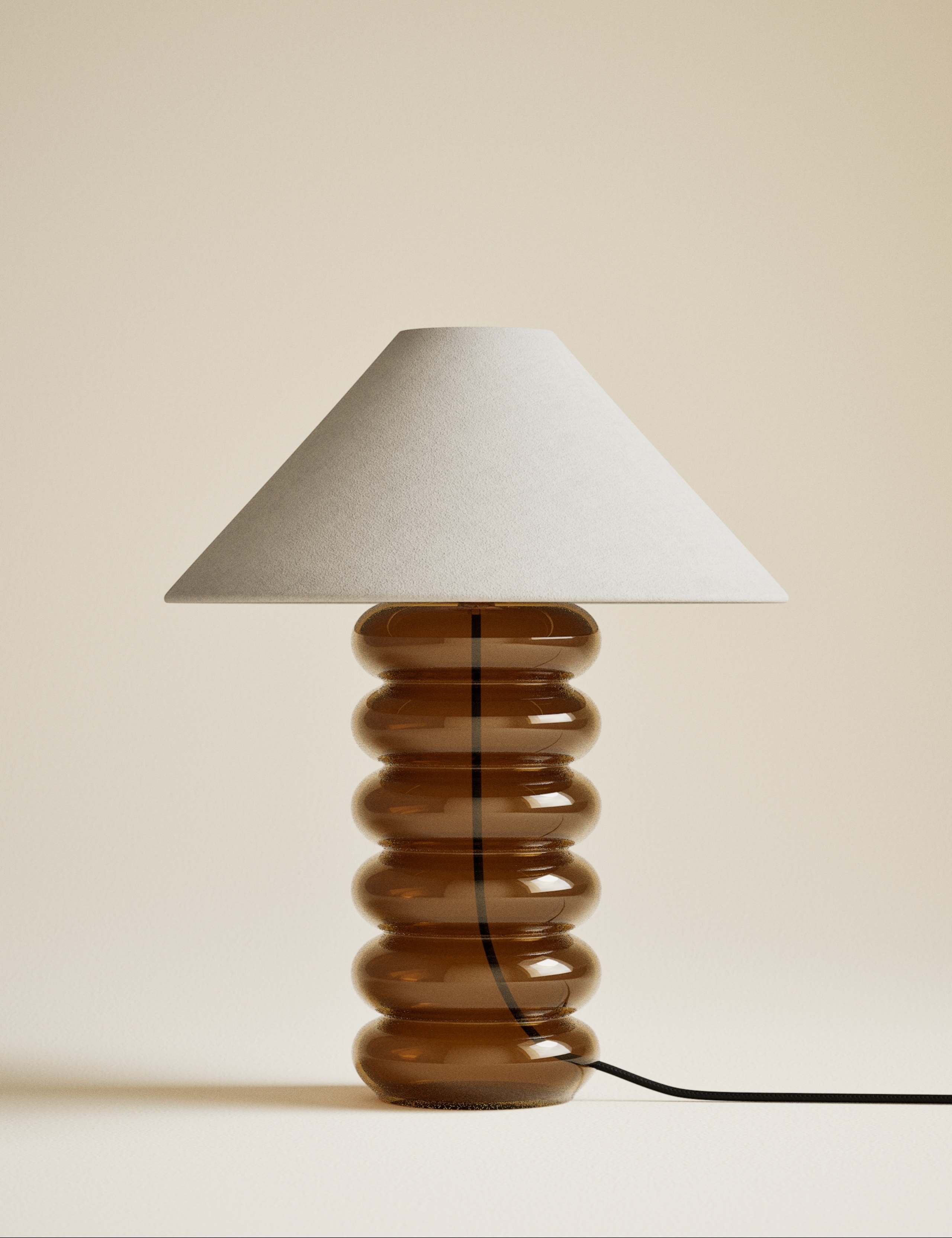 Glass Ribbed Table Lamp 4 of 6