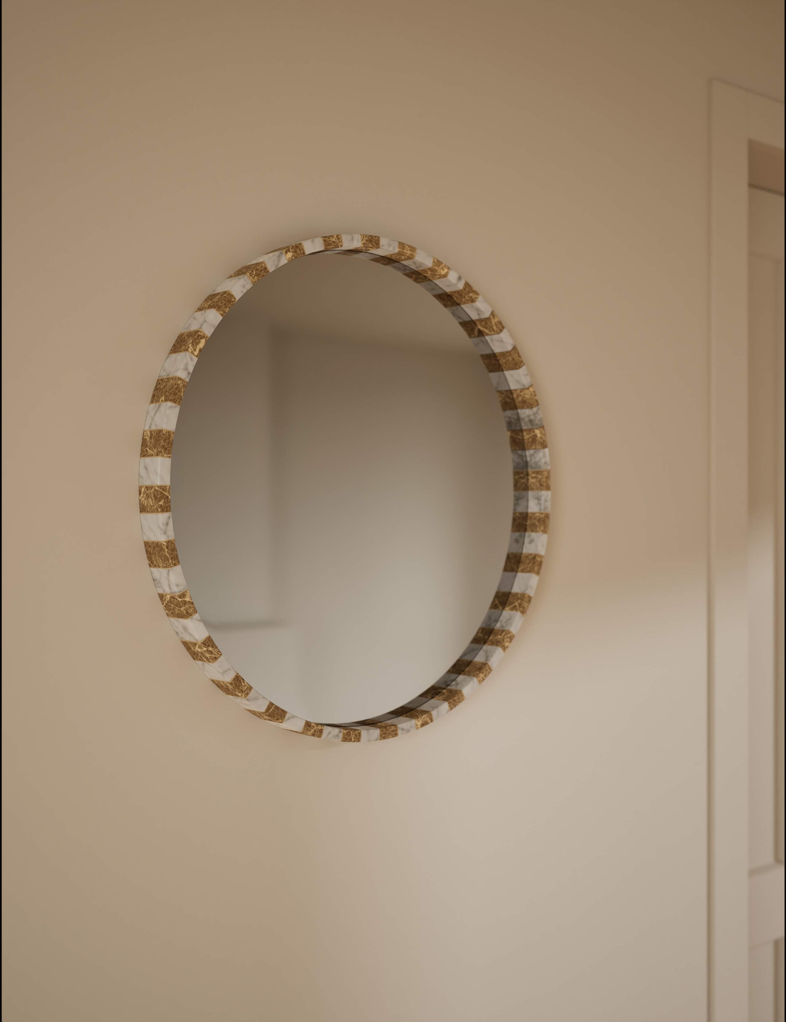 Marble Round Wall Mirror 1 of 6