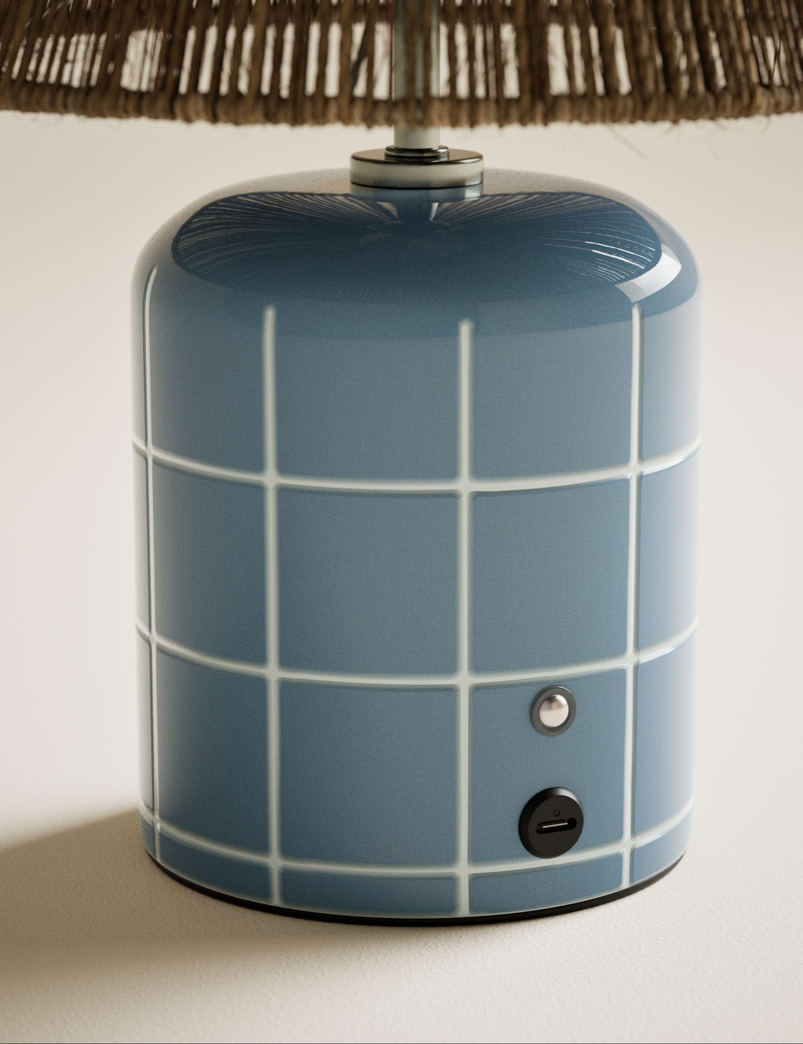 Rechargeable Ceramic Tile Table Lamp 4 of 5