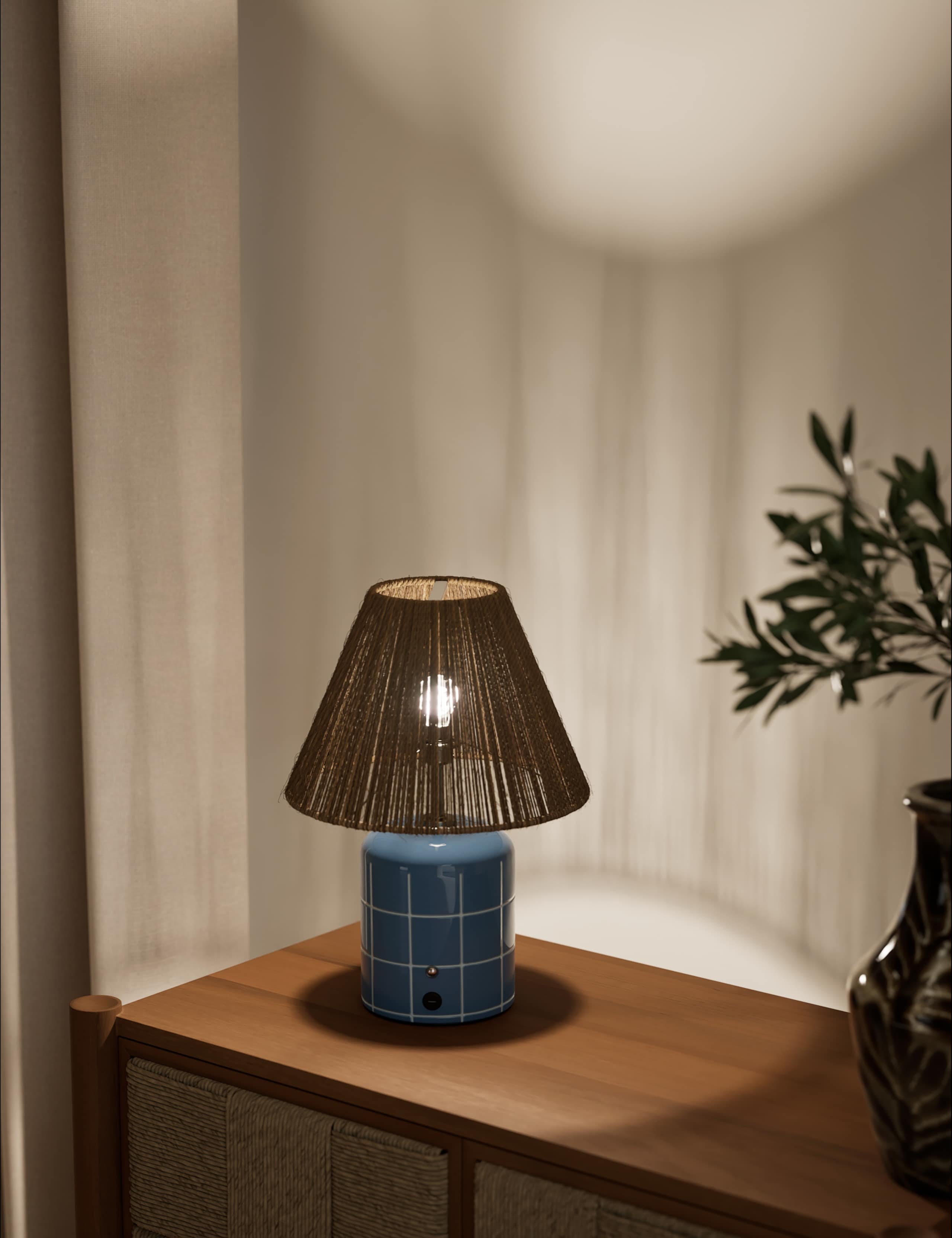 Rechargeable Ceramic Tile Table Lamp 2 of 5
