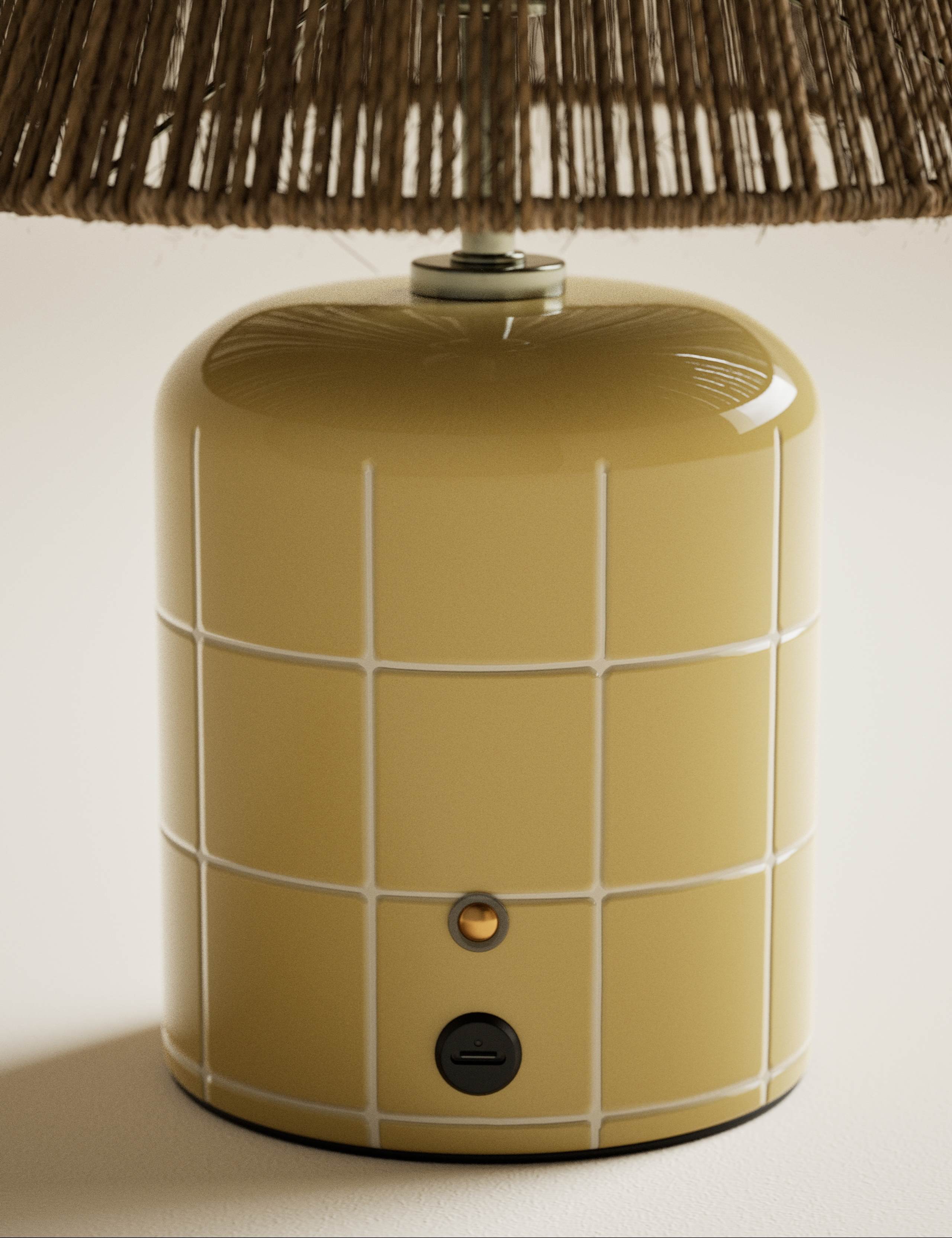 Rechargeable Ceramic Tile Table Lamp 4 of 5