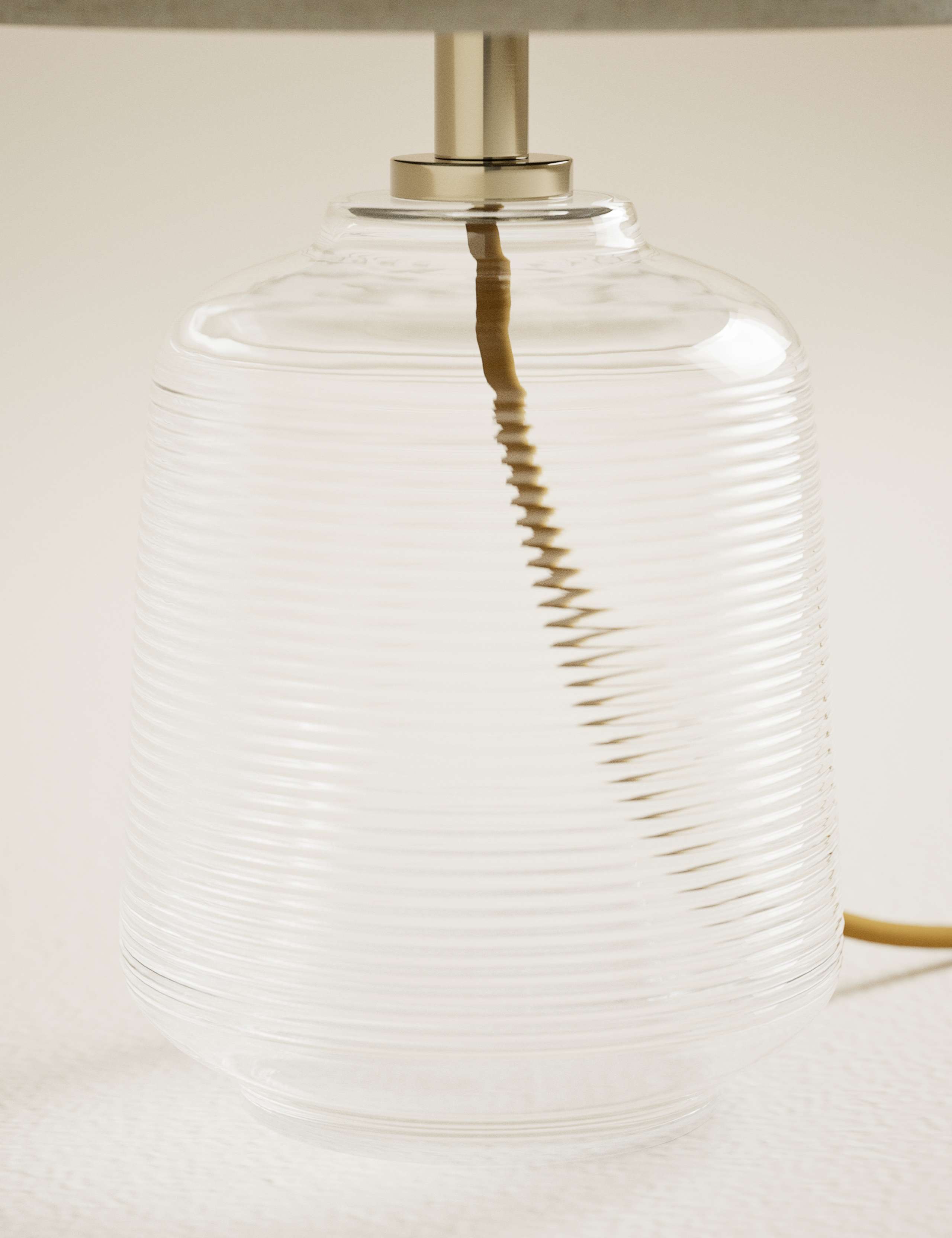 Set of 2 Ribbed Glass Small Table Lamps 4 of 5