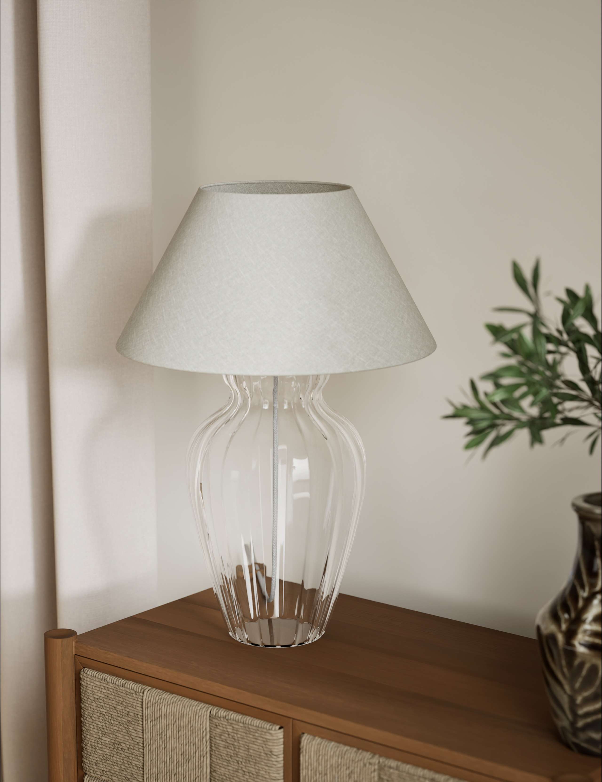 Glass Fluted Table Lamp 1 of 5