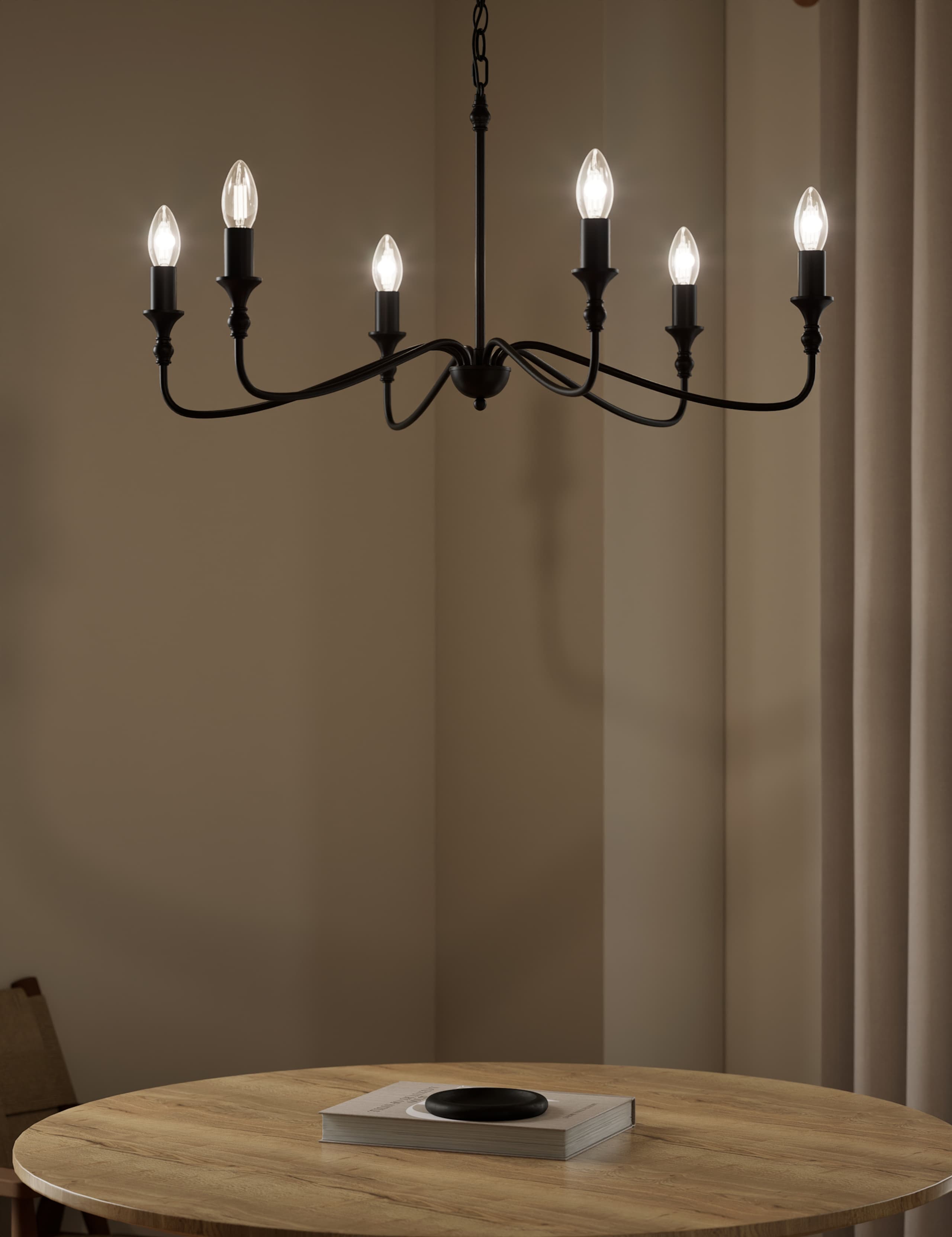 Metal 6 Arm Chandelier 2 of 5