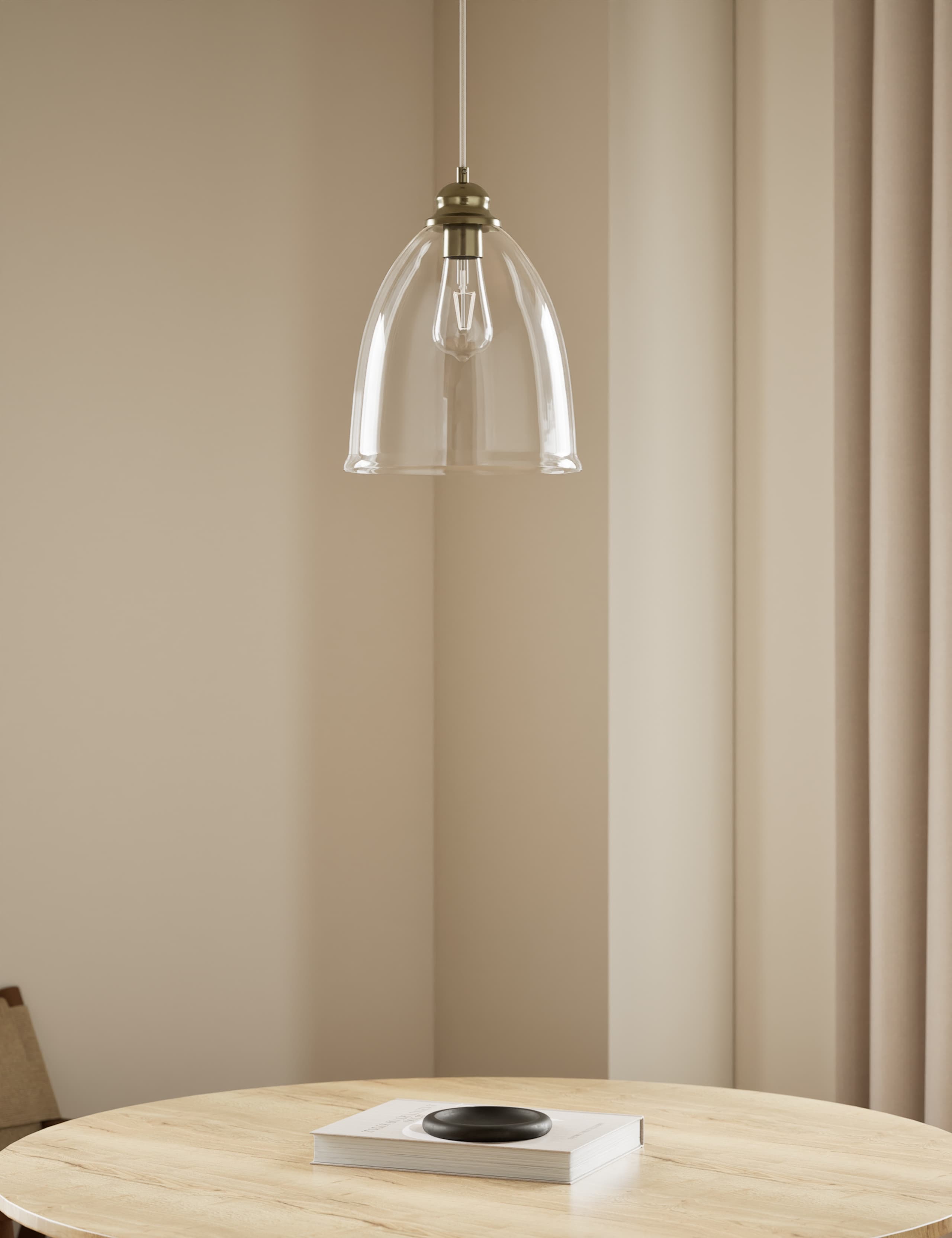 Clear Glass Bell Shape Pendant Light 1 of 5