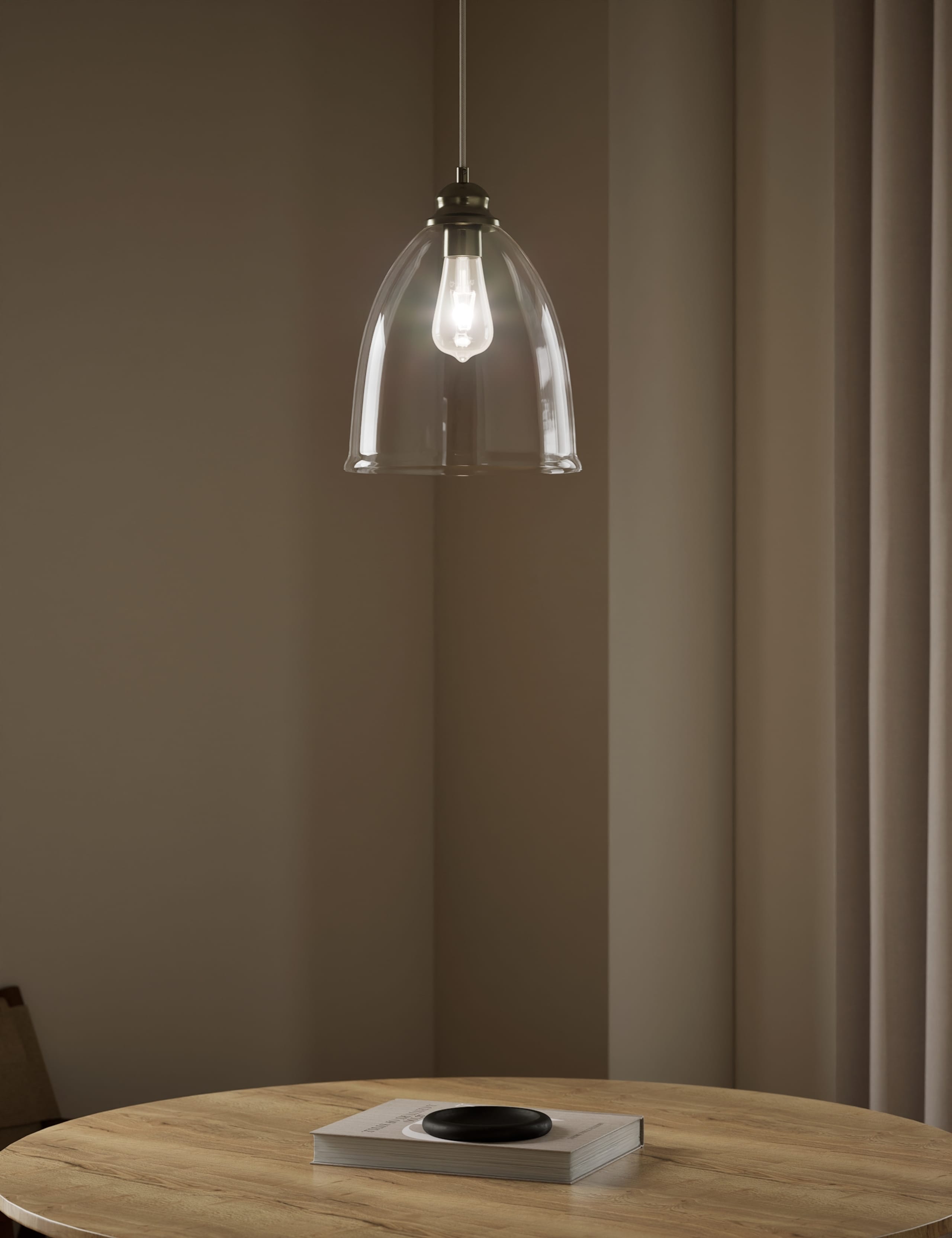 Clear Glass Bell Shape Pendant Light 2 of 5