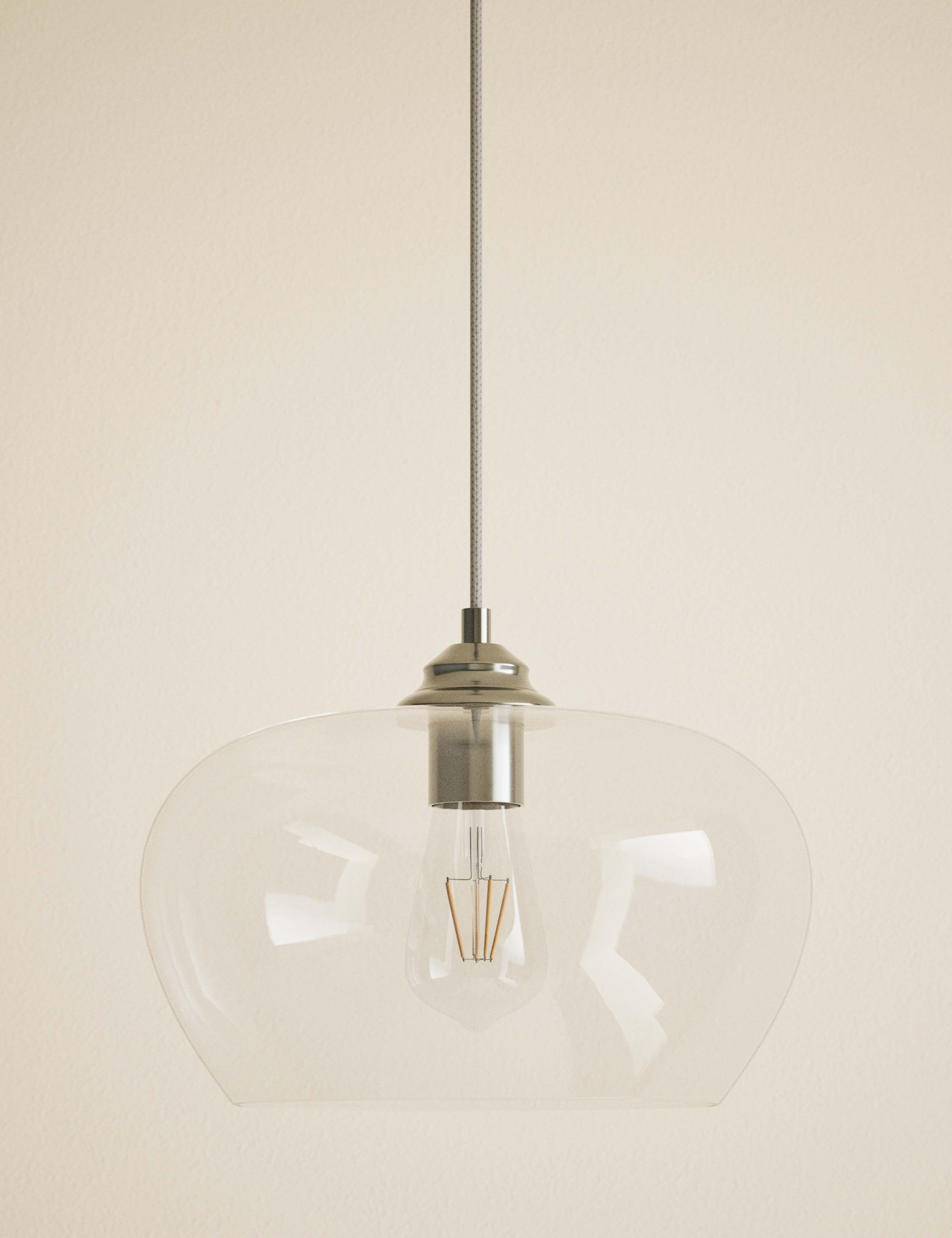 Clear Glass Oval Shape Pendant Light 1 of 5