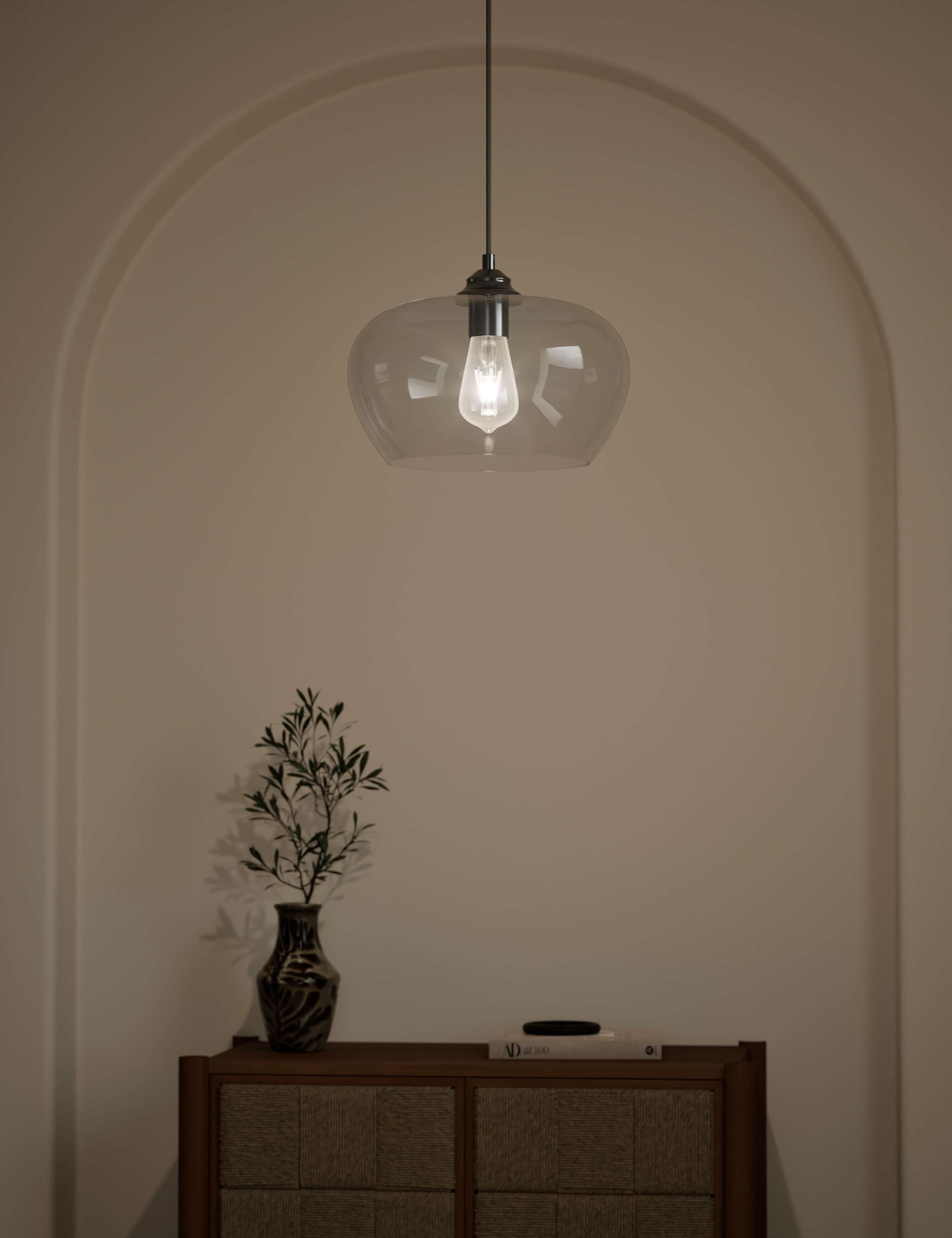 Clear Glass Oval Shape Pendant Light 2 of 5