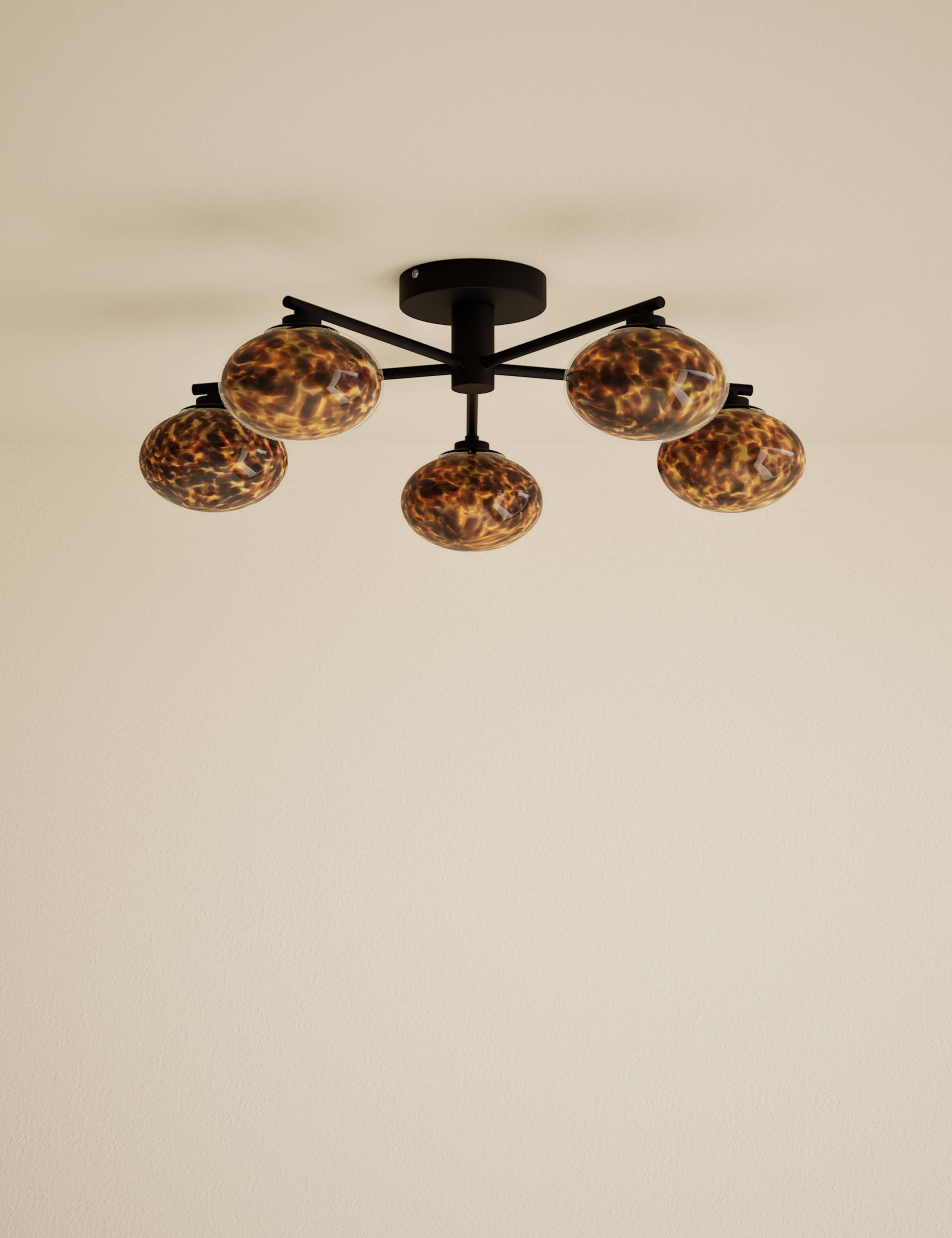 Glass Tortoiseshell Flush Ceiling Light 3 of 5