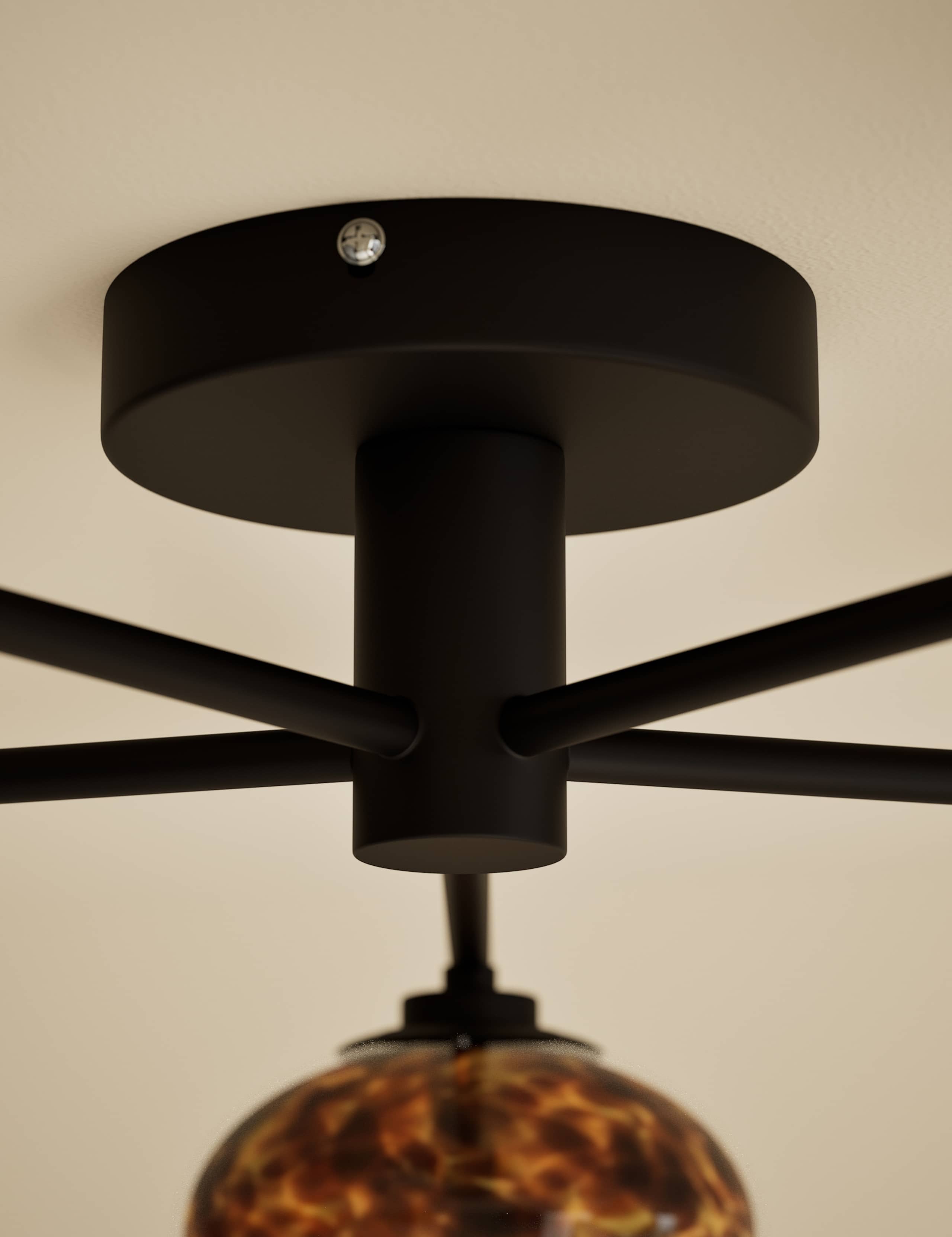 Glass Tortoiseshell Flush Ceiling Light 2 of 3