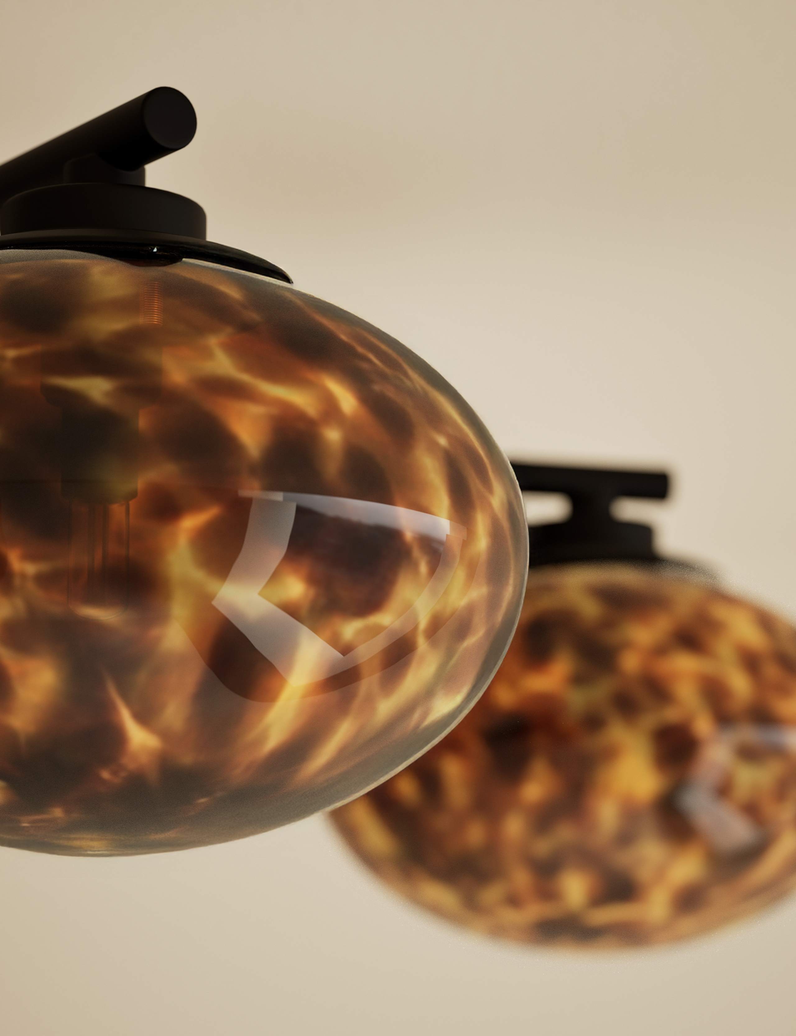 Glass Tortoiseshell Flush Ceiling Light 3 of 3