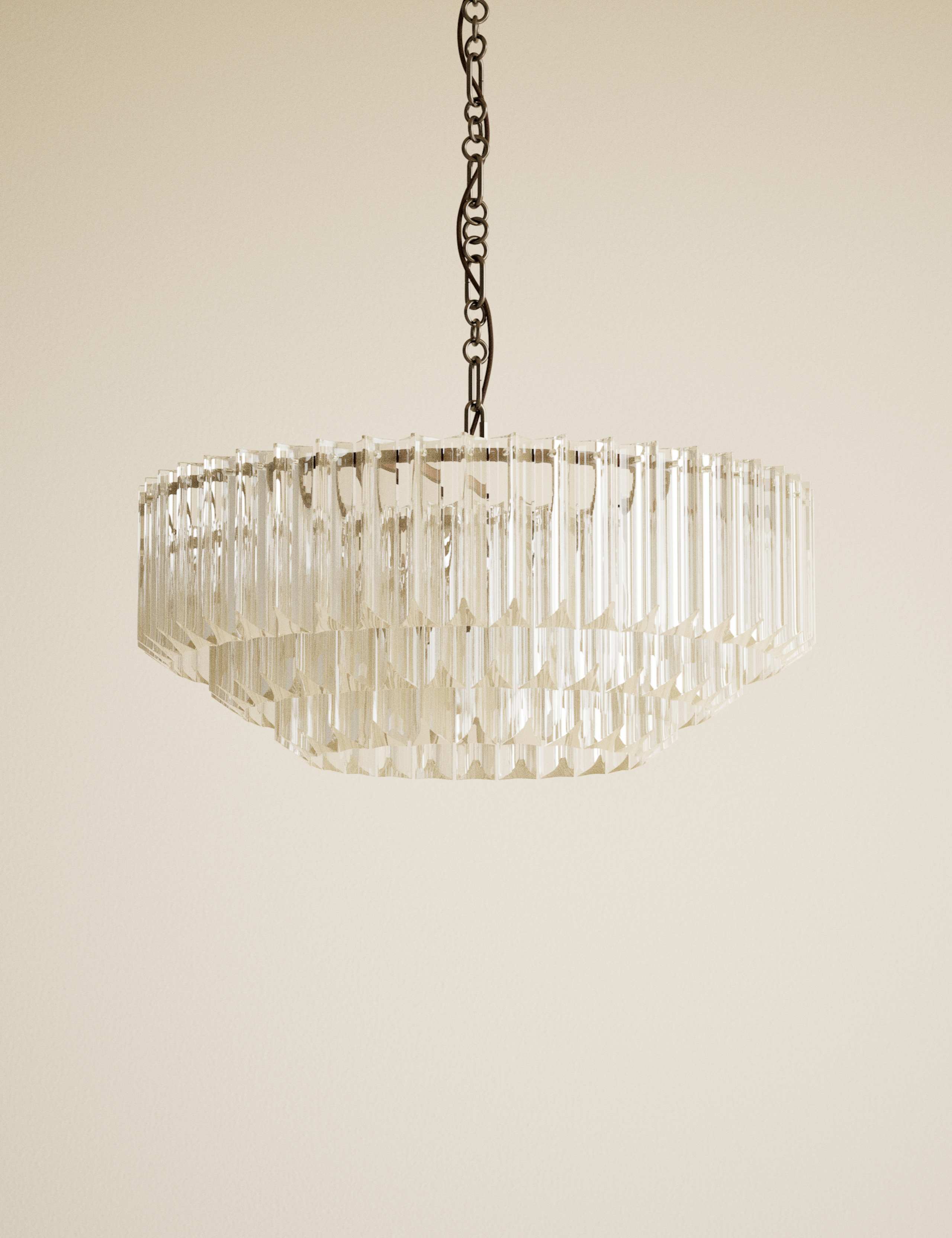 Glass 4 Light Tiered Chandelier 4 of 8