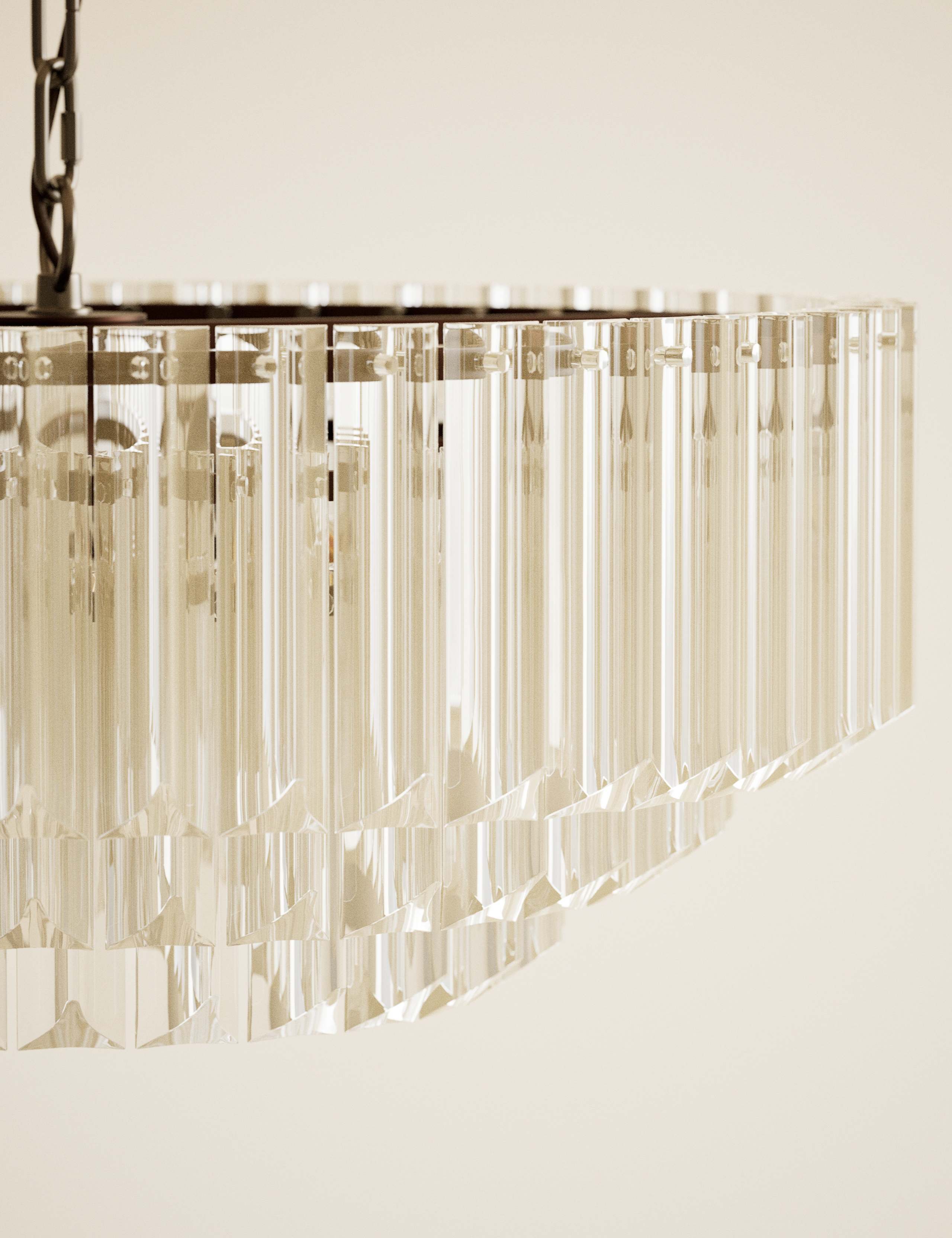 3 Tiered Glass Chandelier 6 of 8