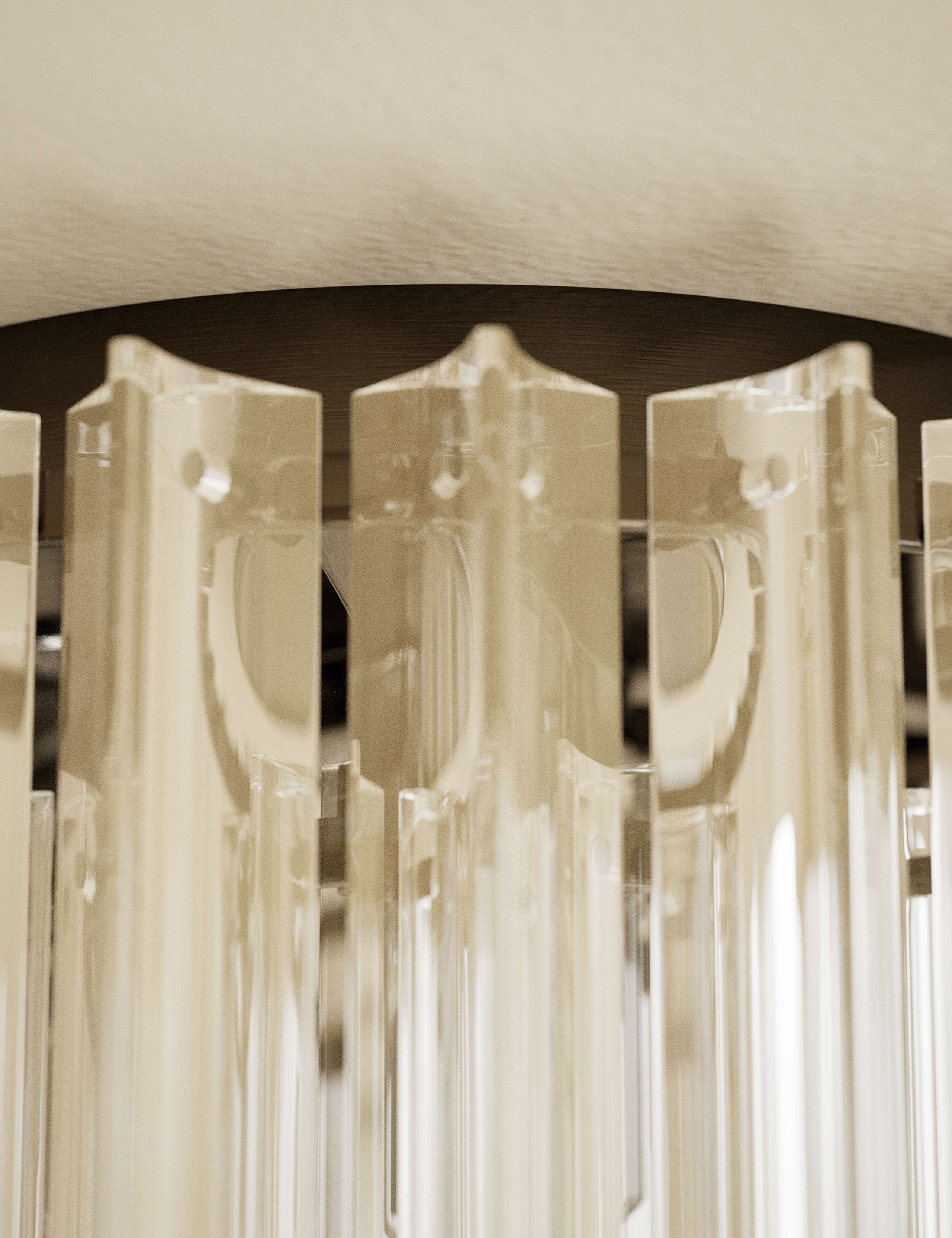 Faceted Glass 2 Ring Flush Ceiling Light 5 of 7