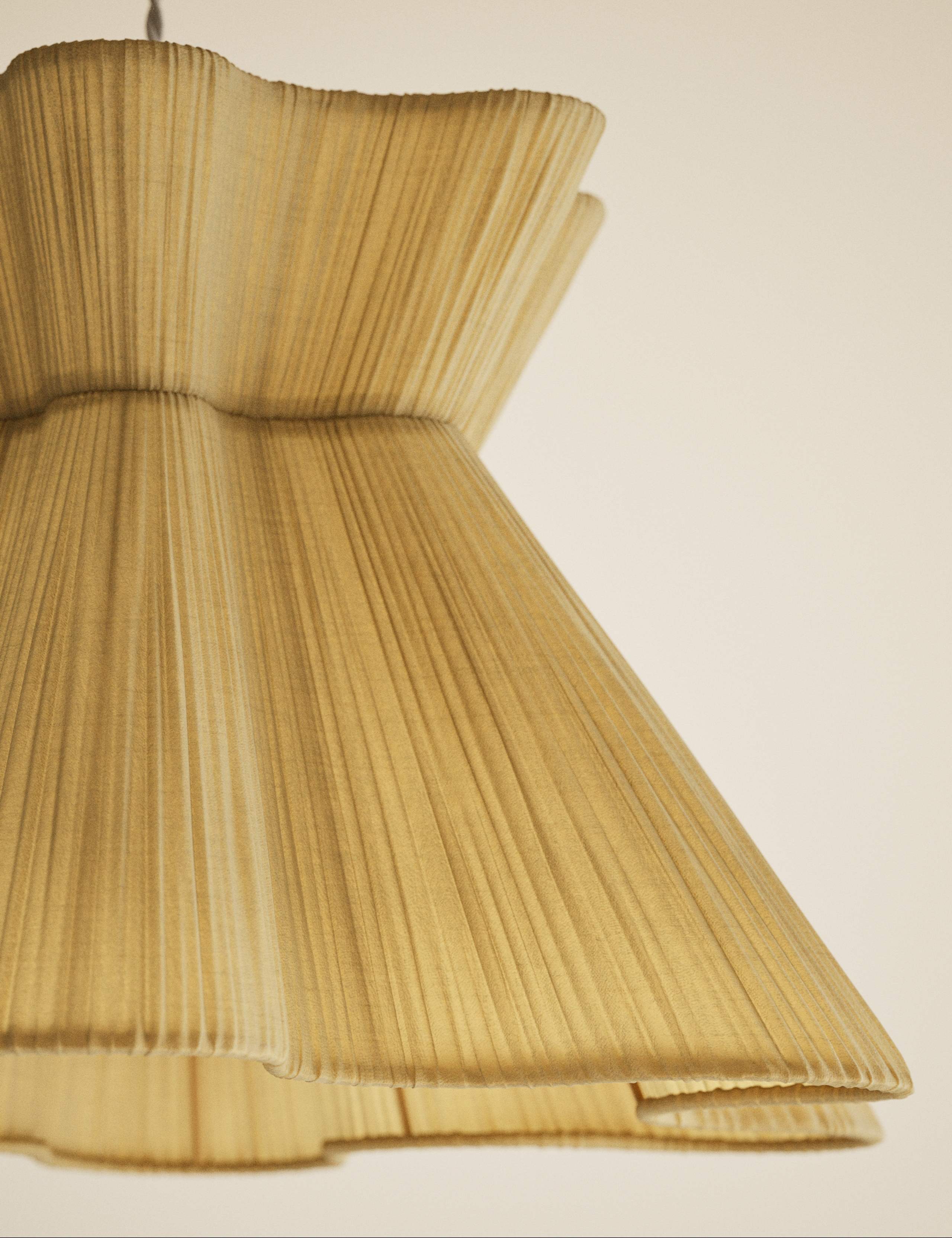 Scallop Pleated Fabric Easy Fit Ceiling Lamp Shade 4 of 5