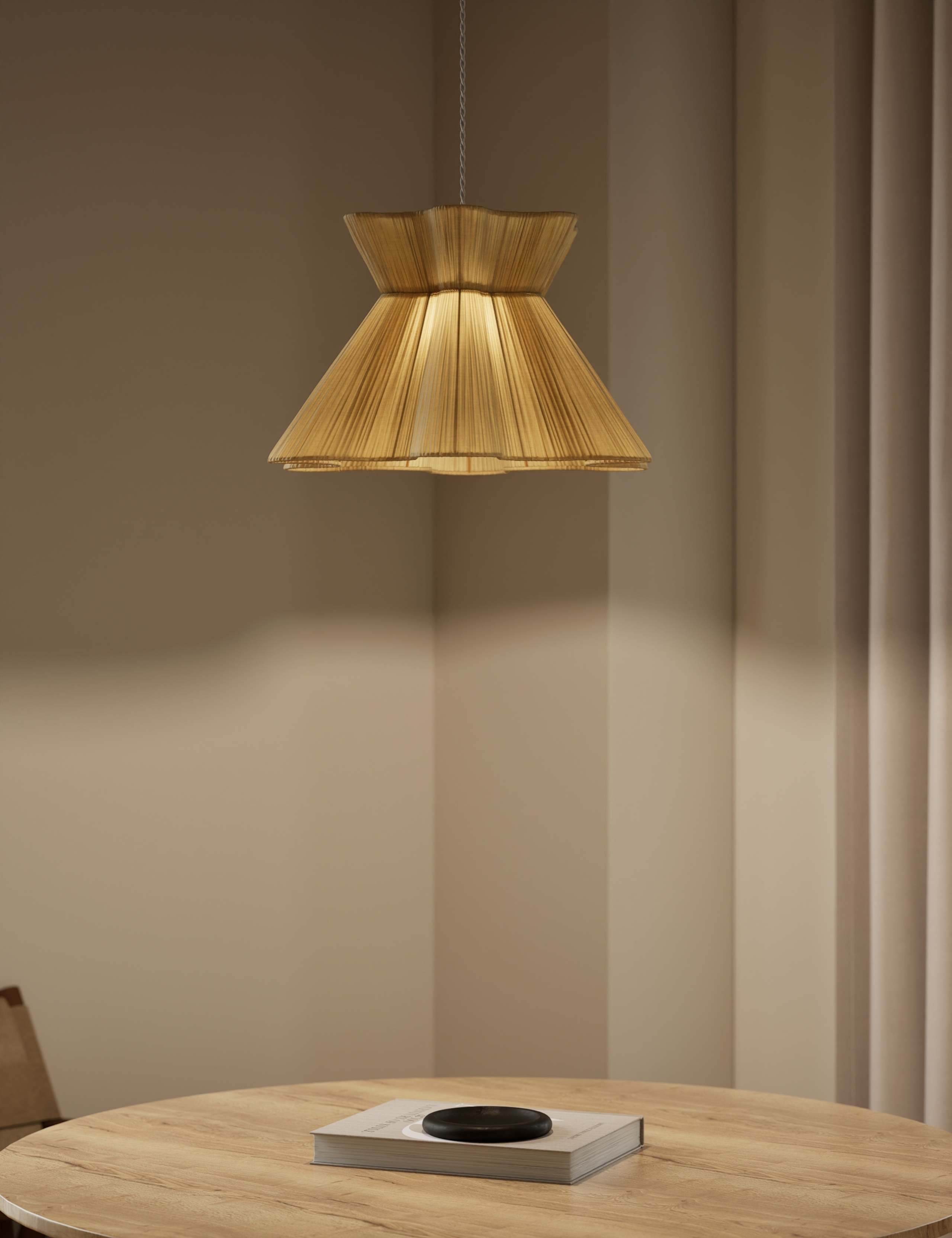 Scallop Pleated Fabric Easy Fit Ceiling Lamp Shade 2 of 5
