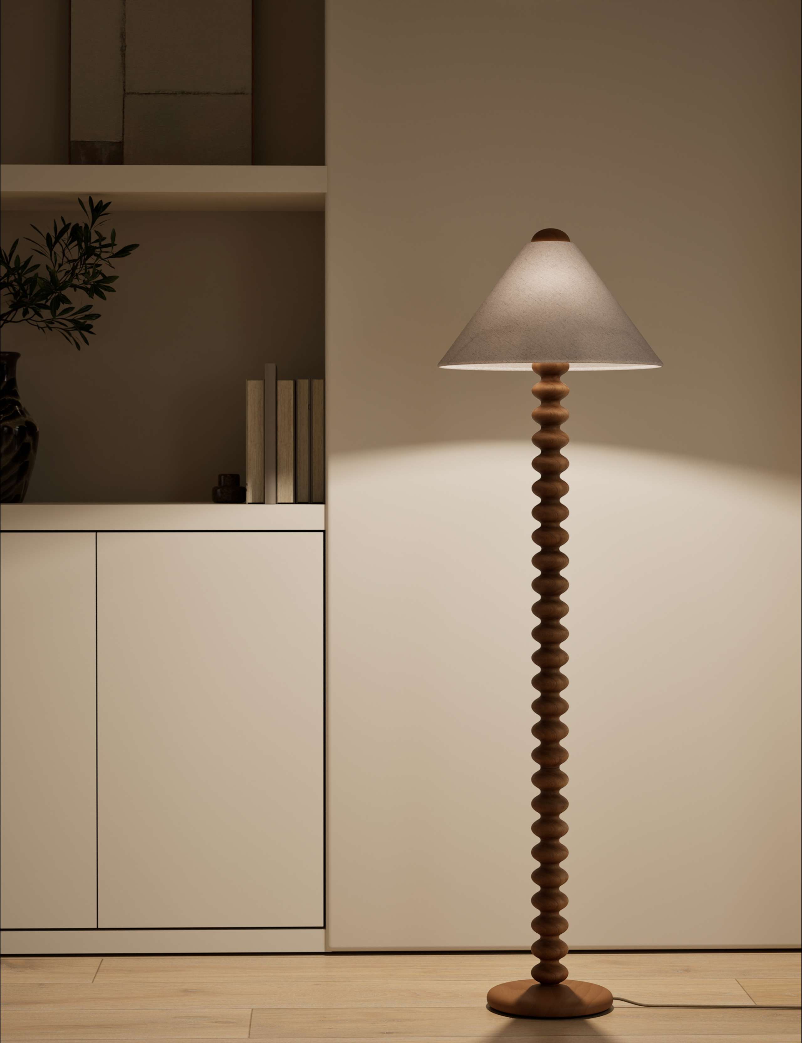 Evelyn Wooden Bobbin Floor Lamp 2 of 5