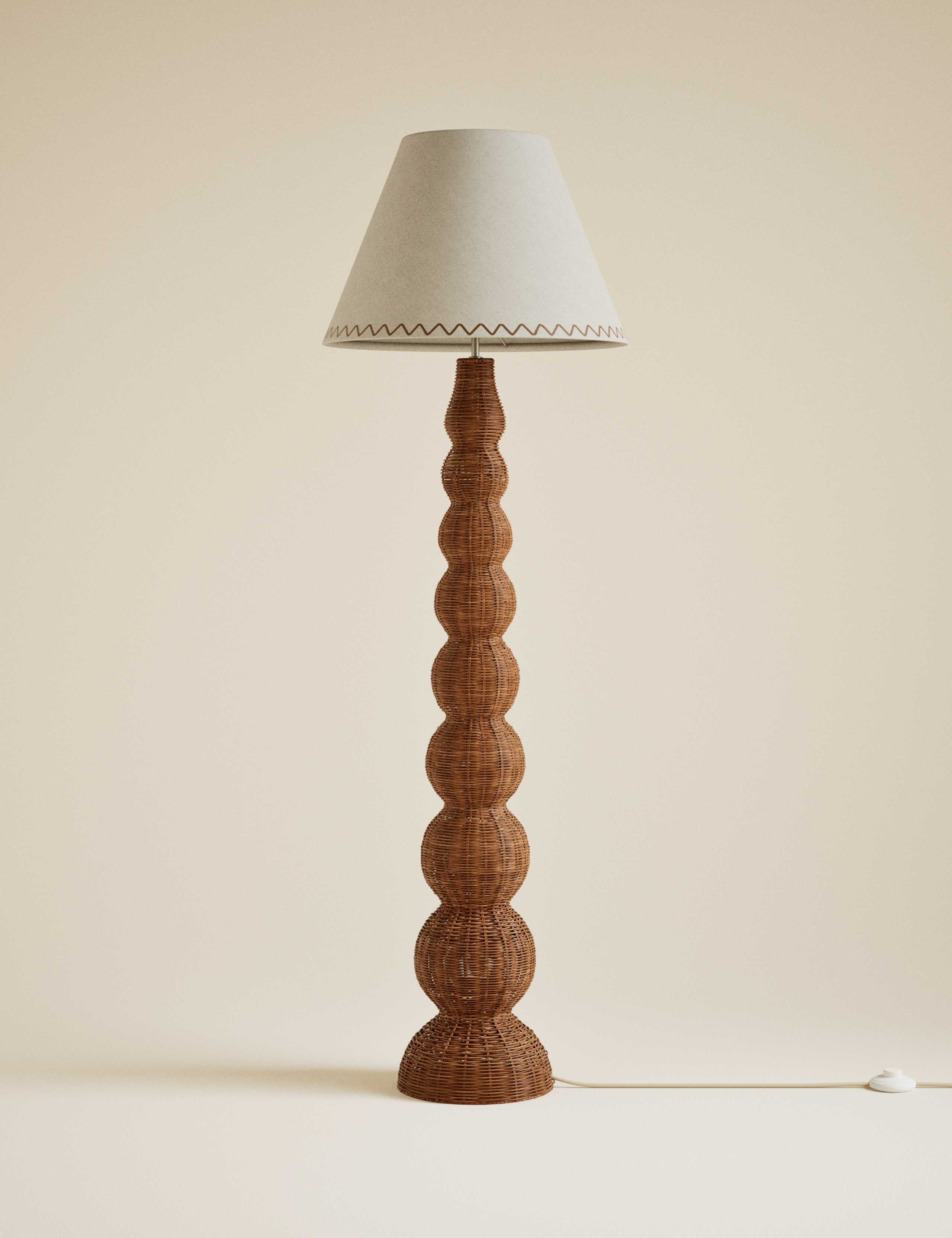 Wicker Graduated Base Floor Lamp 3 of 5