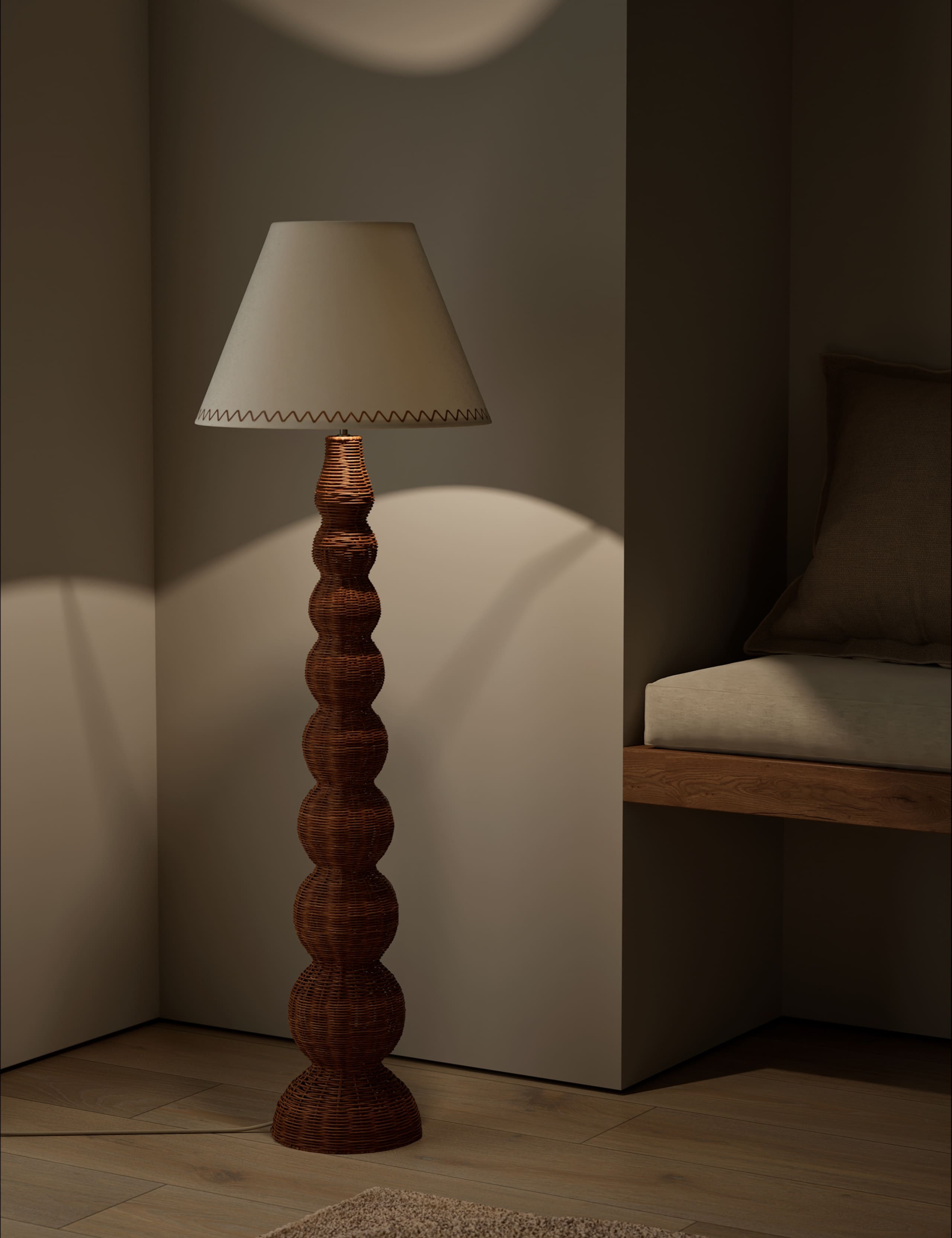 Wicker Graduated Base Floor Lamp 2 of 5