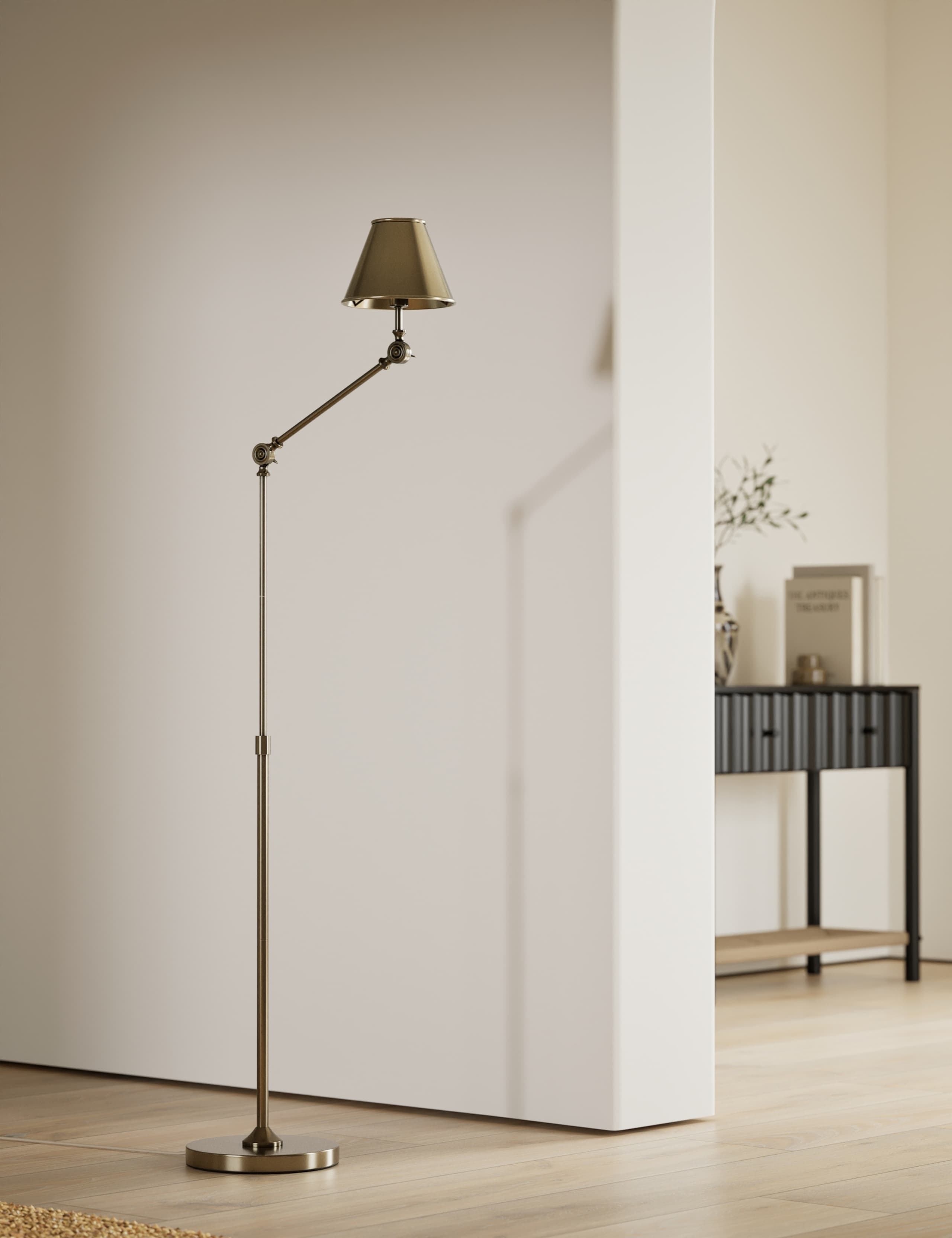 Brass Hat Adjustable Floor Lamp 1 of 5