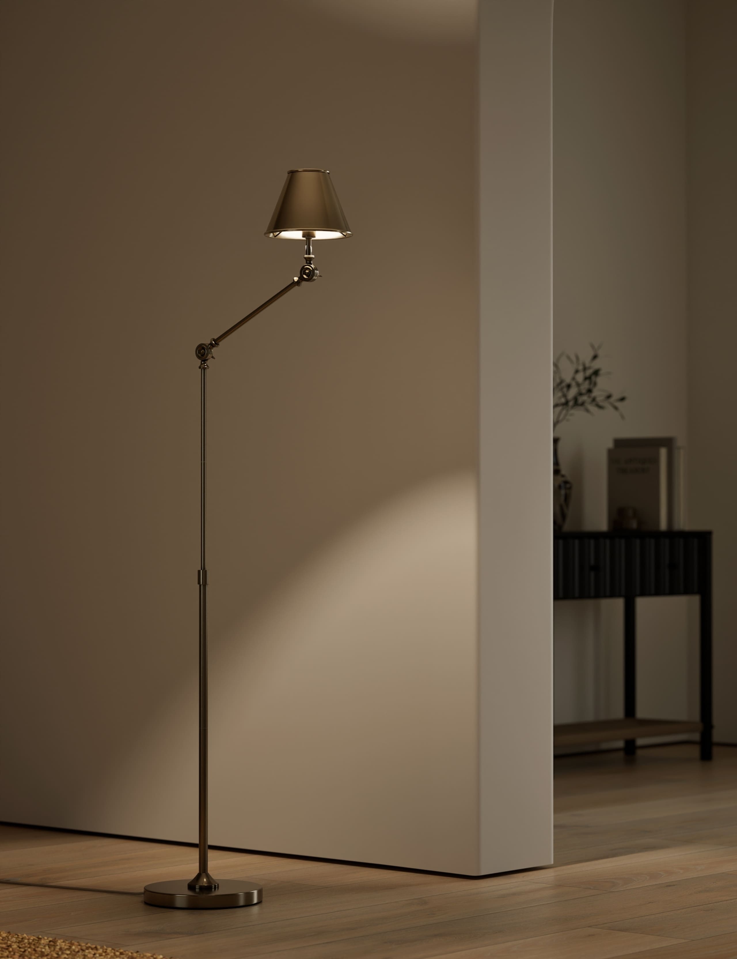 Brass Hat Adjustable Floor Lamp 2 of 5