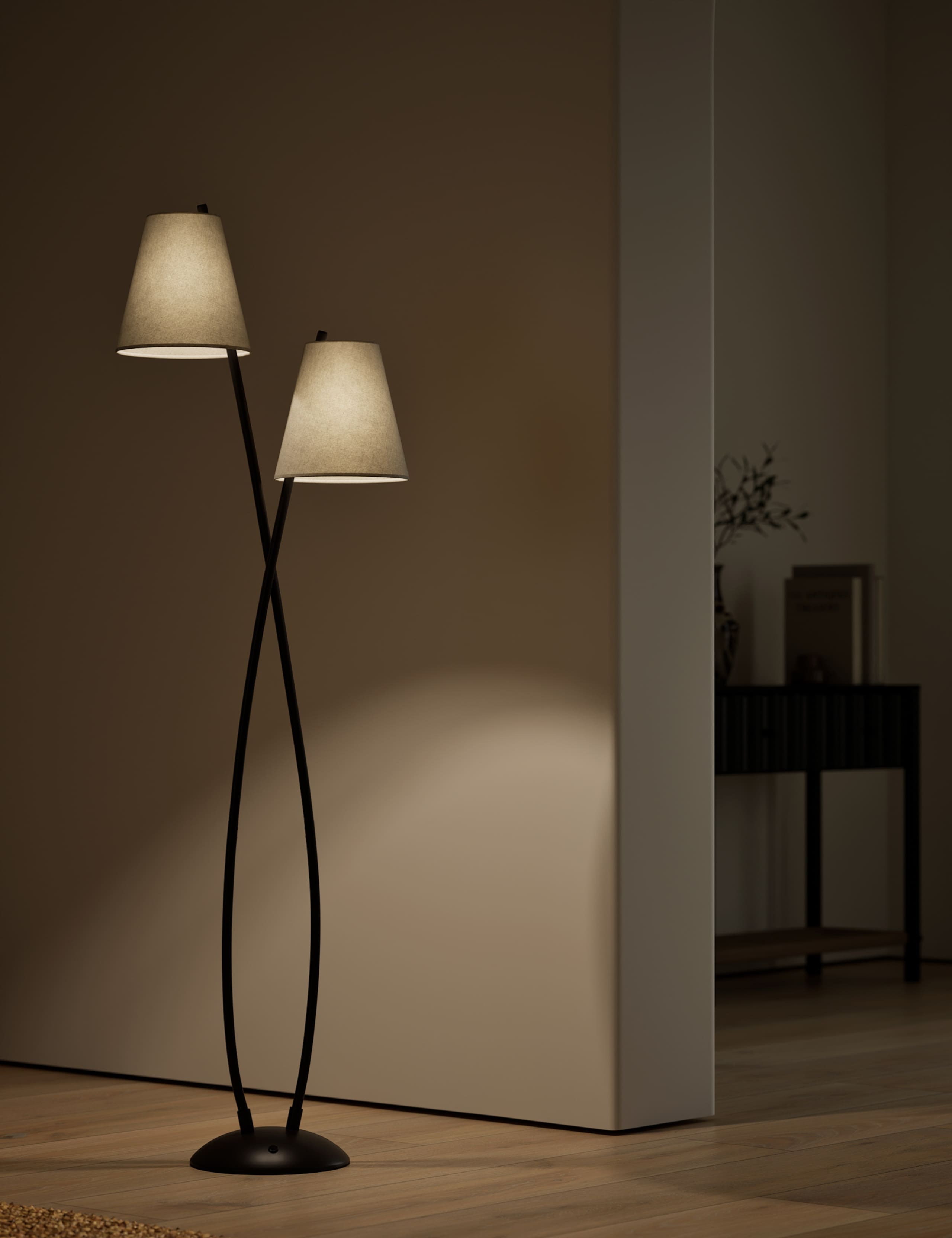 Rechargeable Curved Double Floor Lamp 2 of 5