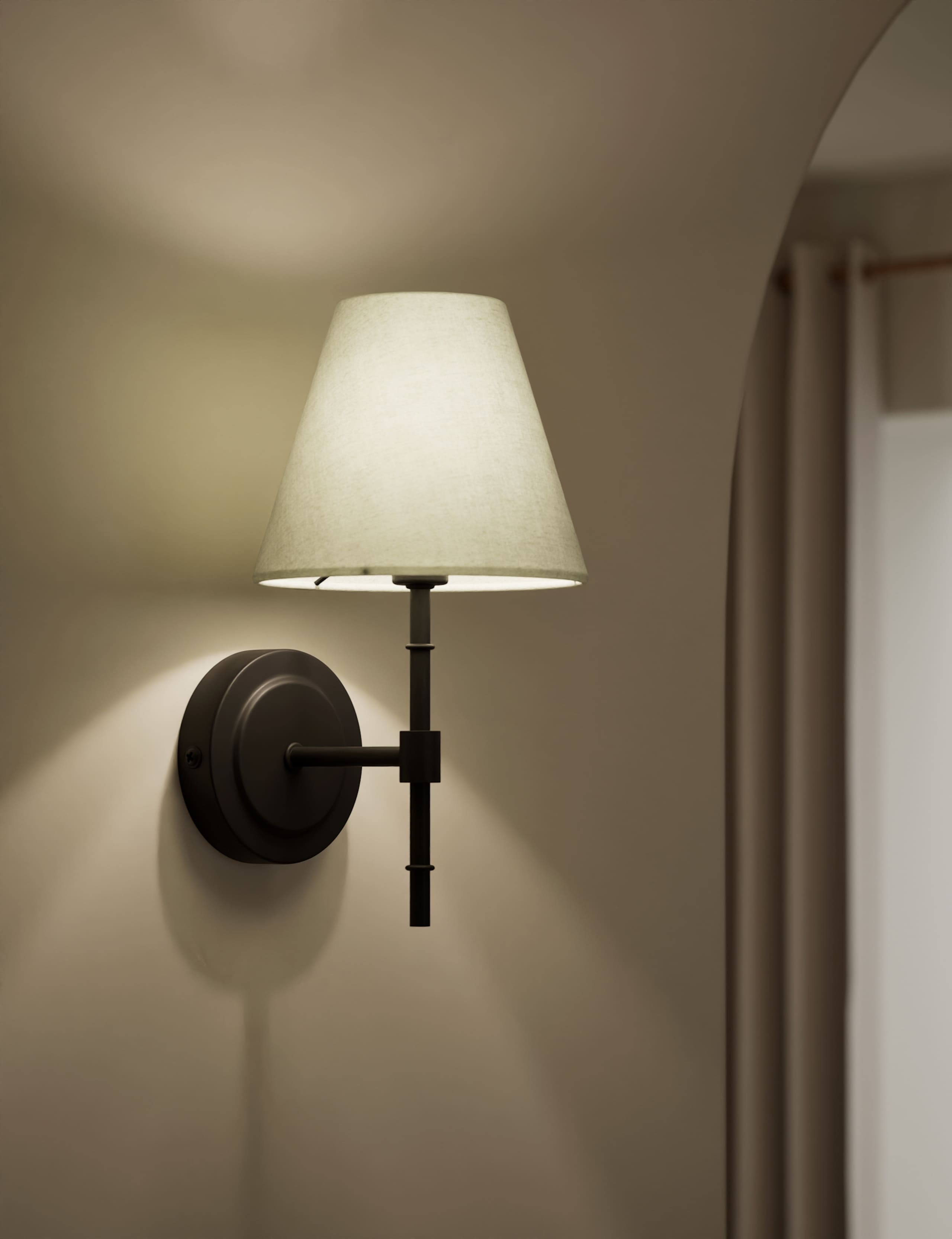 Metal Ribbed Stem Wall Light 2 of 5