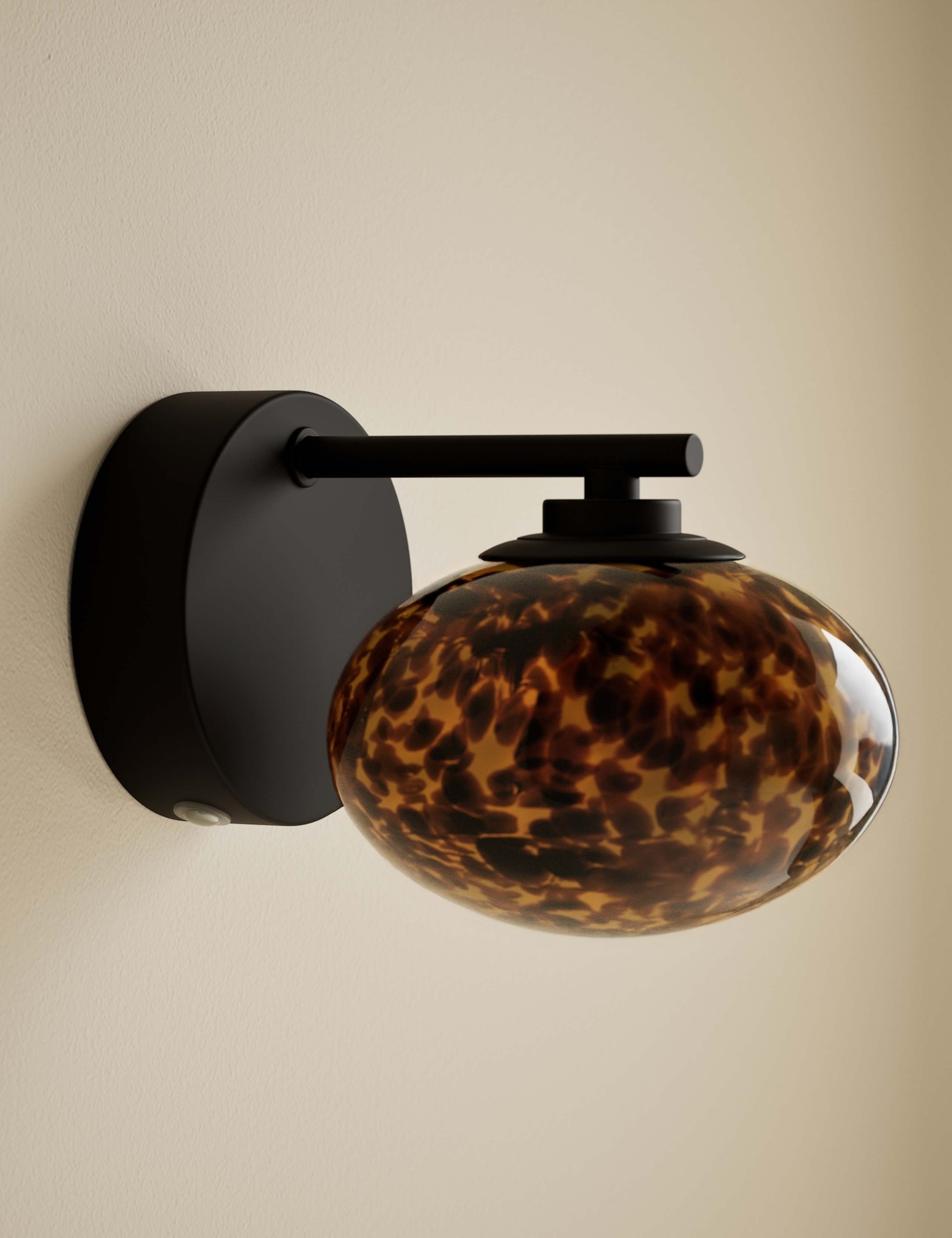 Rechargeable Tortoiseshell Glass Wall Light 2 of 3