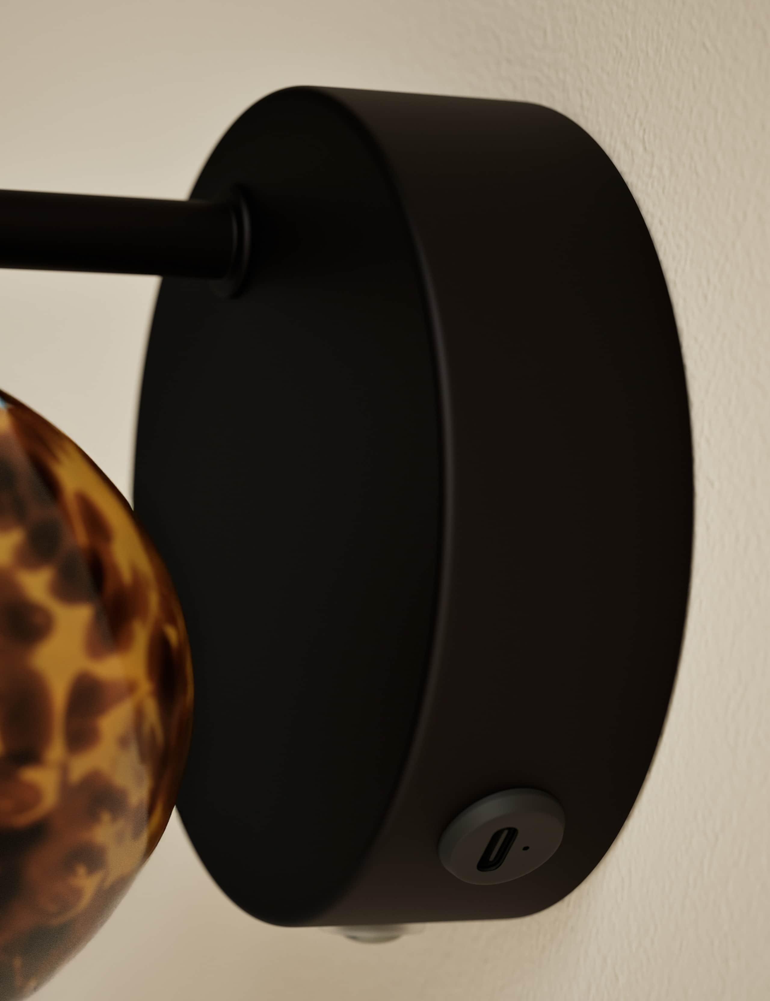 Rechargeable Tortoiseshell Glass Wall Light 3 of 3