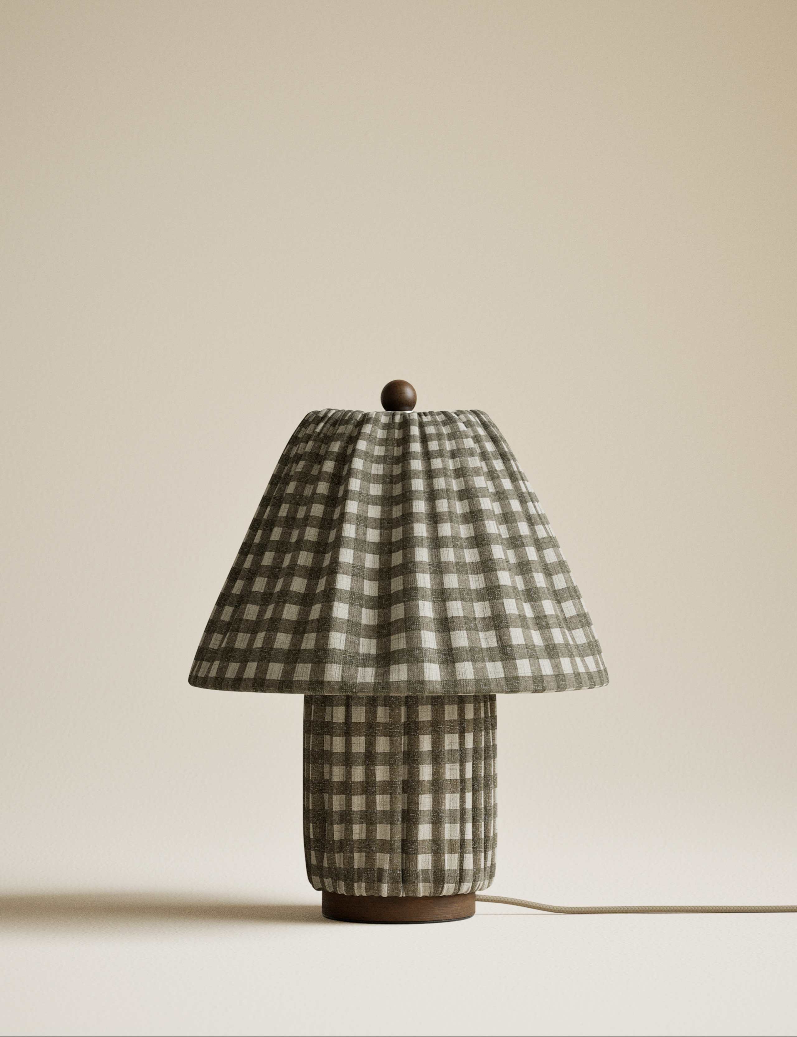 Full Pleat Gingham Table Lamp 3 of 5