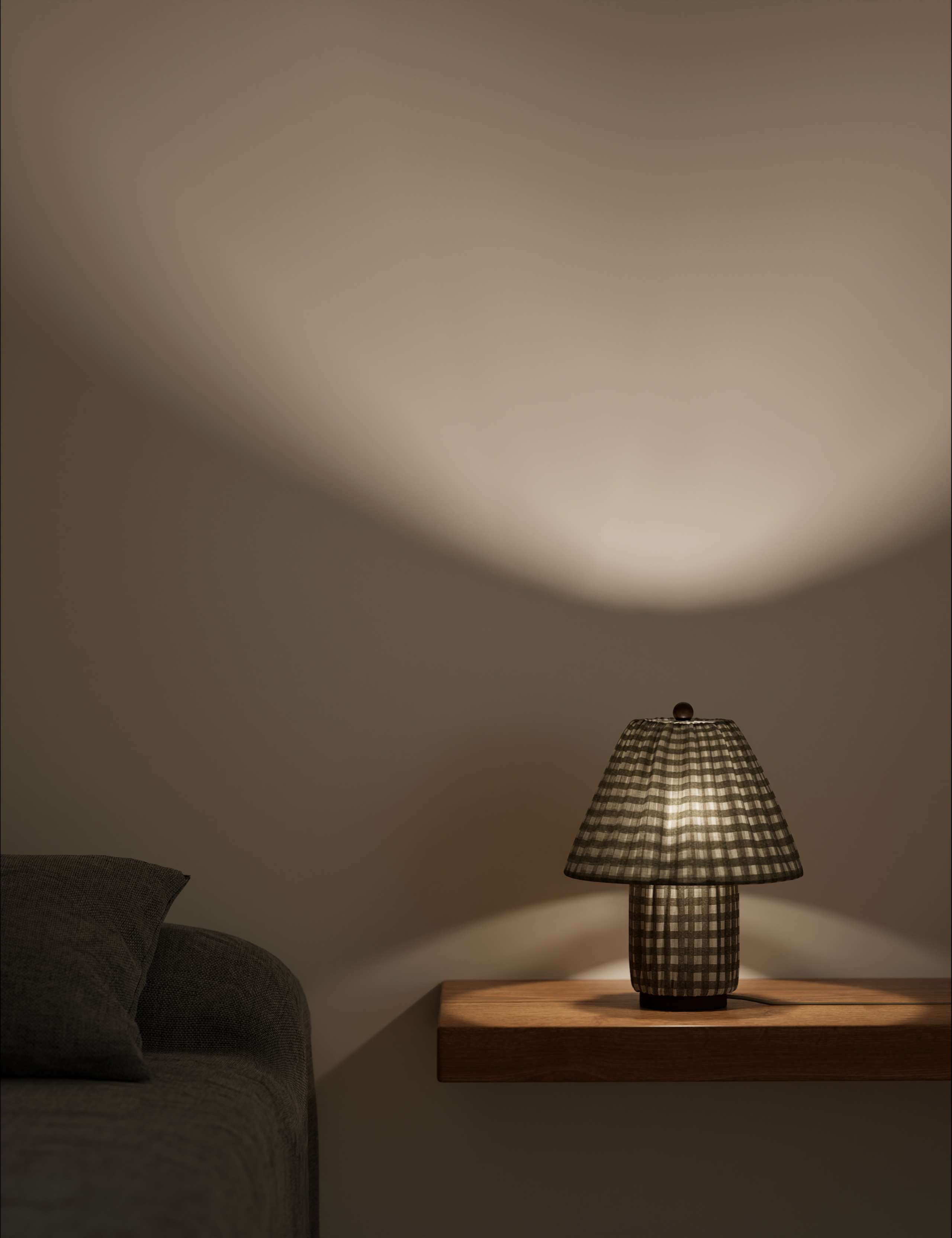 Full Pleat Gingham Table Lamp 2 of 5