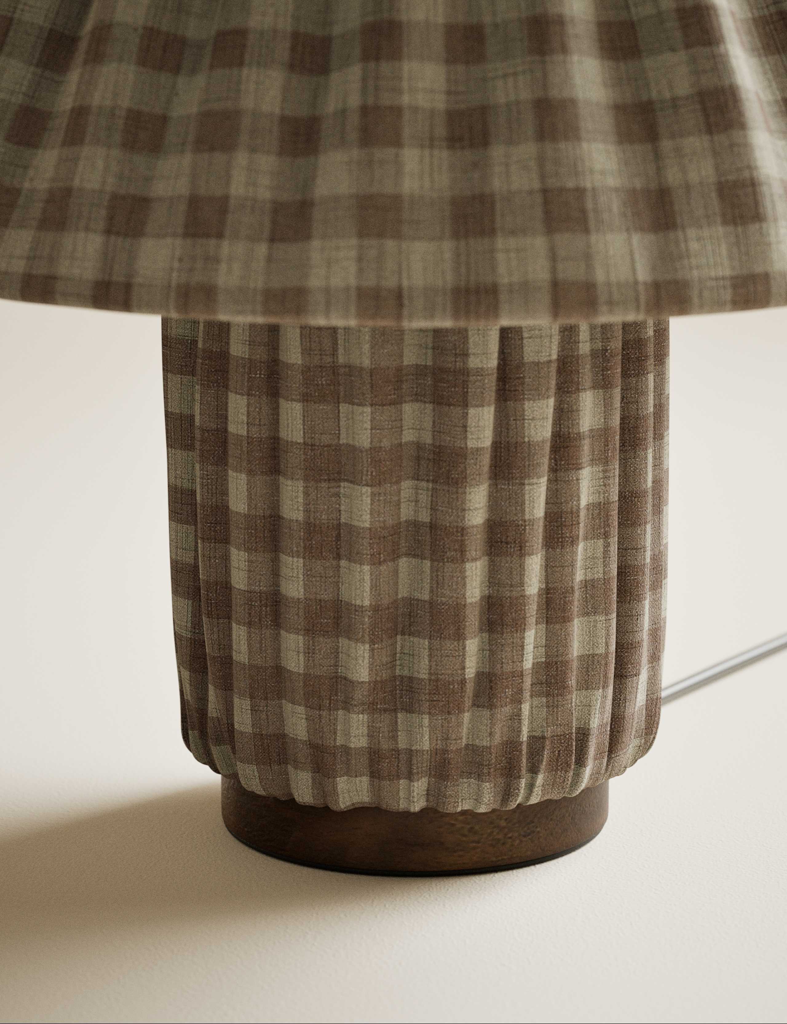 Full Pleat Gingham Table Lamp 2 of 3