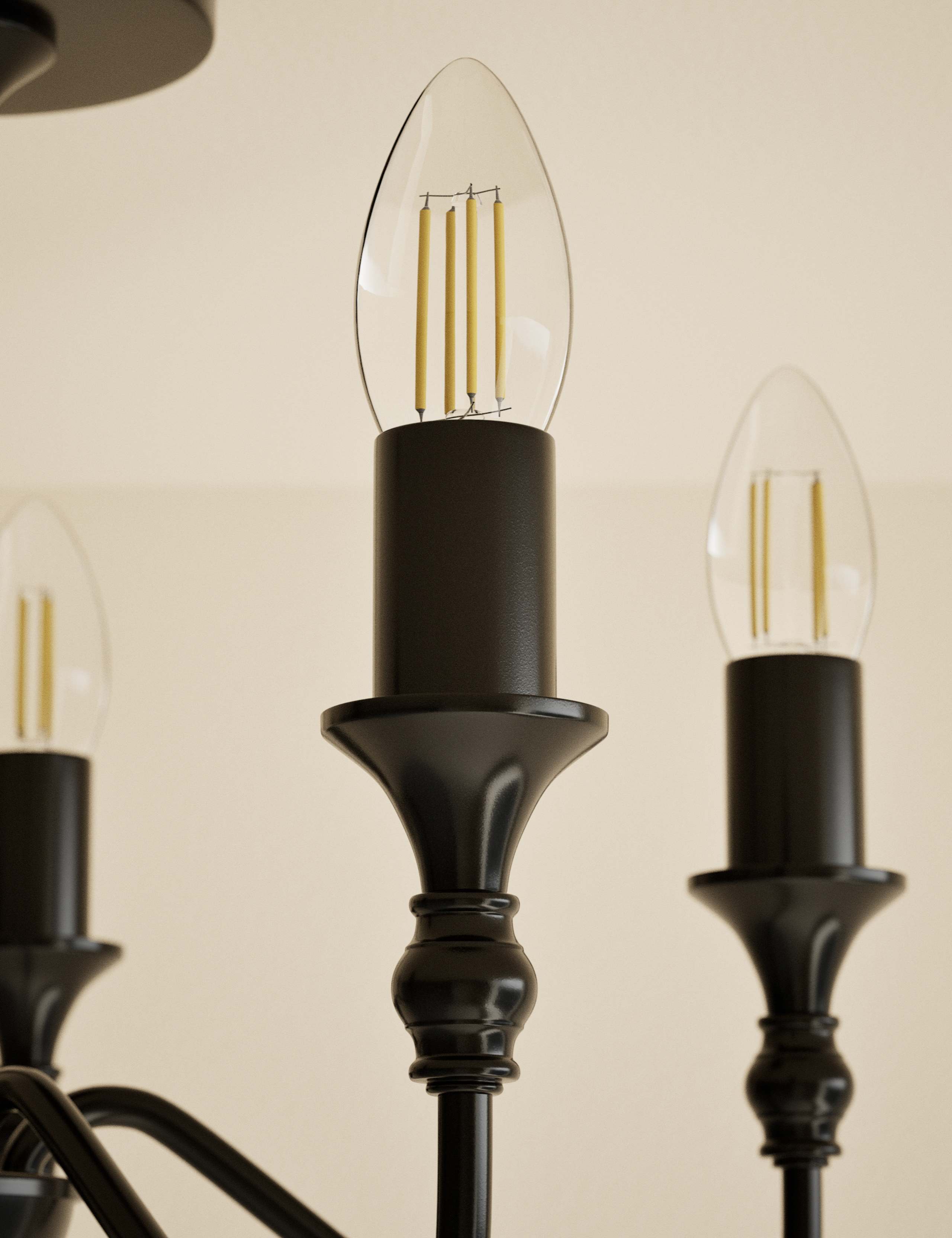 Metal 5 Light Flush Chandelier 5 of 5