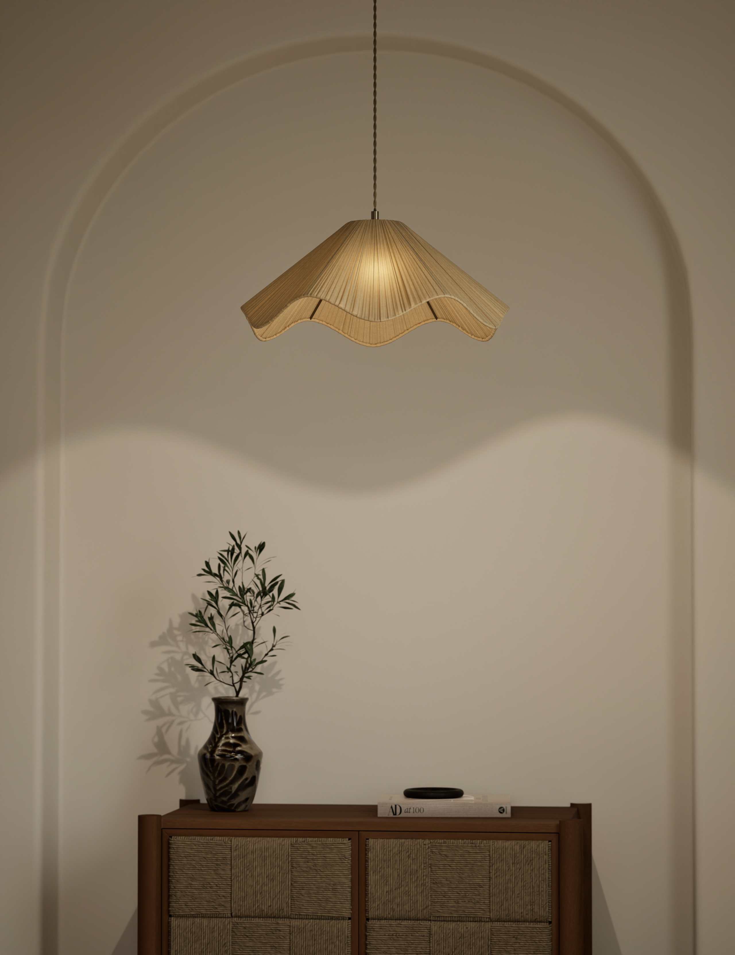 Wave Pleated Easy Fit Ceiling Lamp Shade 2 of 5