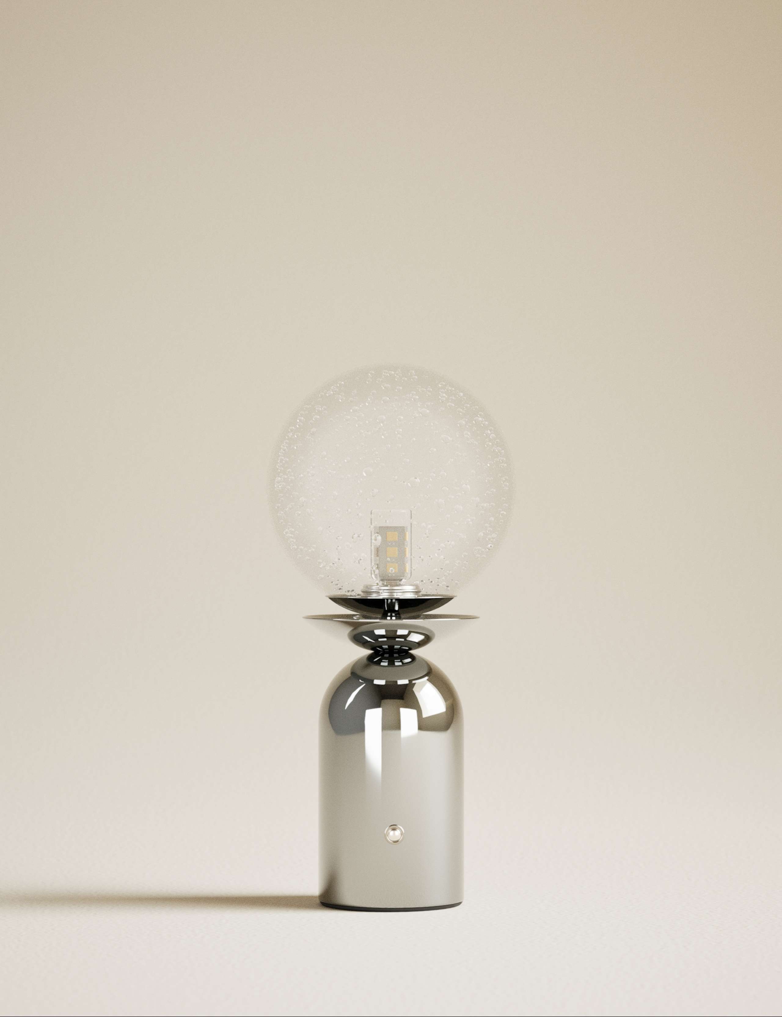 Rechargeable Bubble Glass Globe Table Lamp 3 of 5