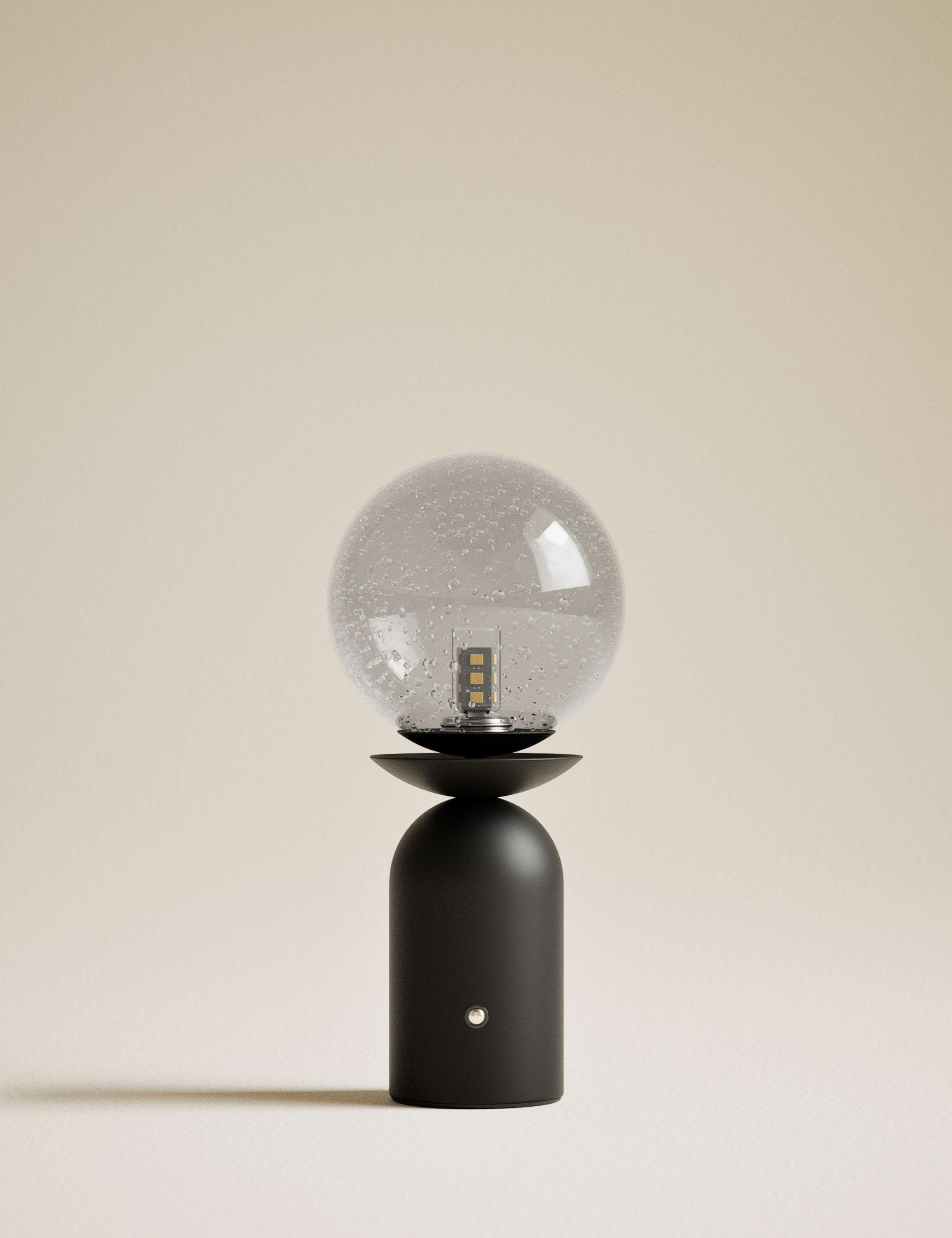 Rechargeable Bubble Glass Globe Table Lamp 3 of 5
