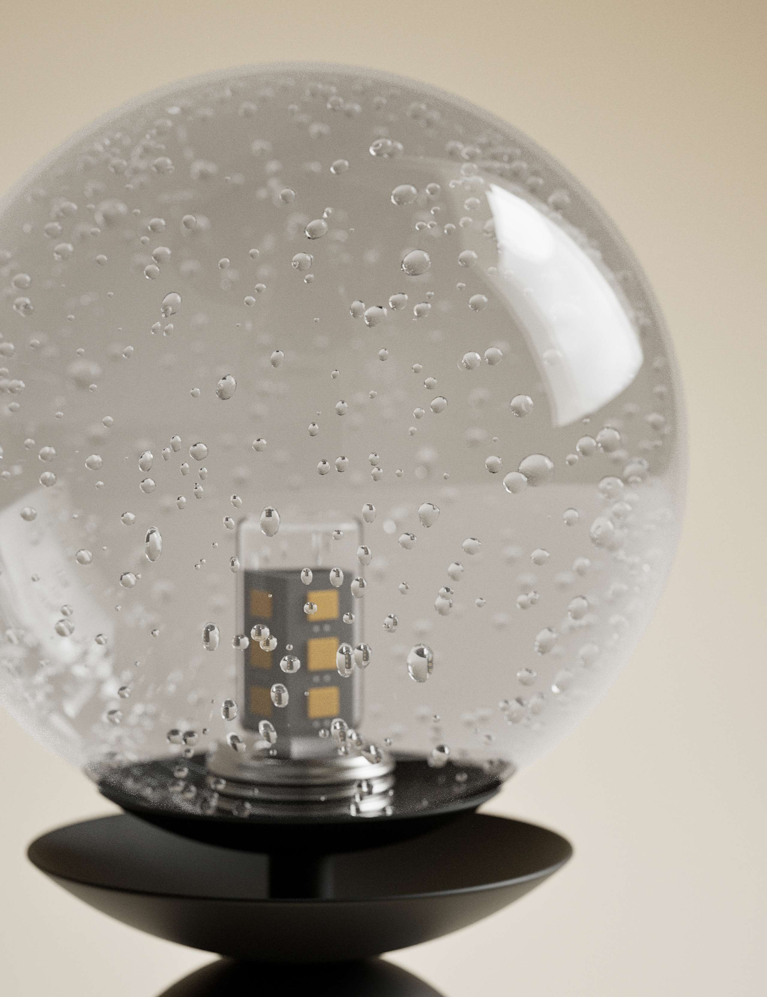 Rechargeable Bubble Glass Globe Table Lamp 5 of 5