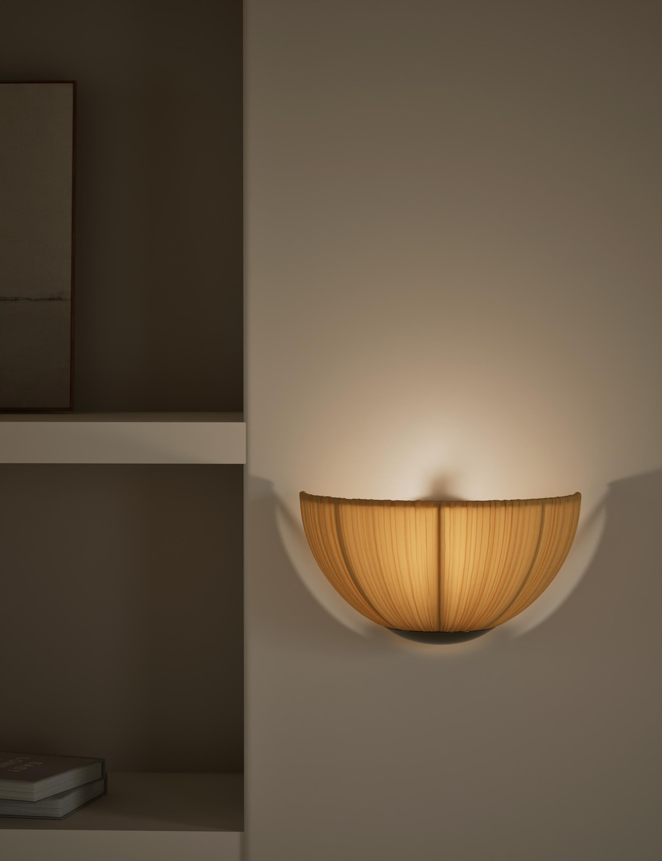 Pleated Fabric Flush Wall Light 2 of 5