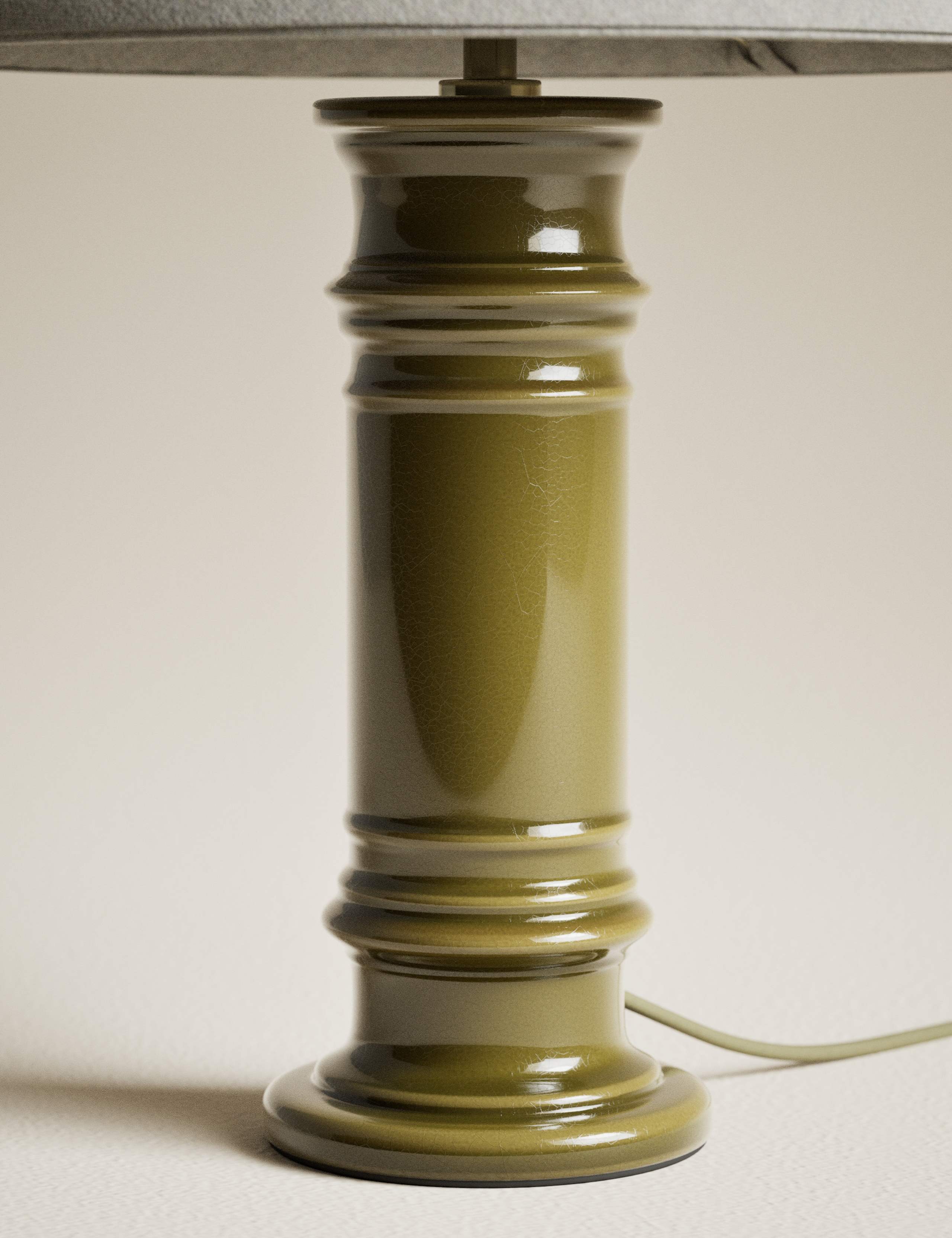 Ceramic Column Frill Shade Table Lamp 4 of 5