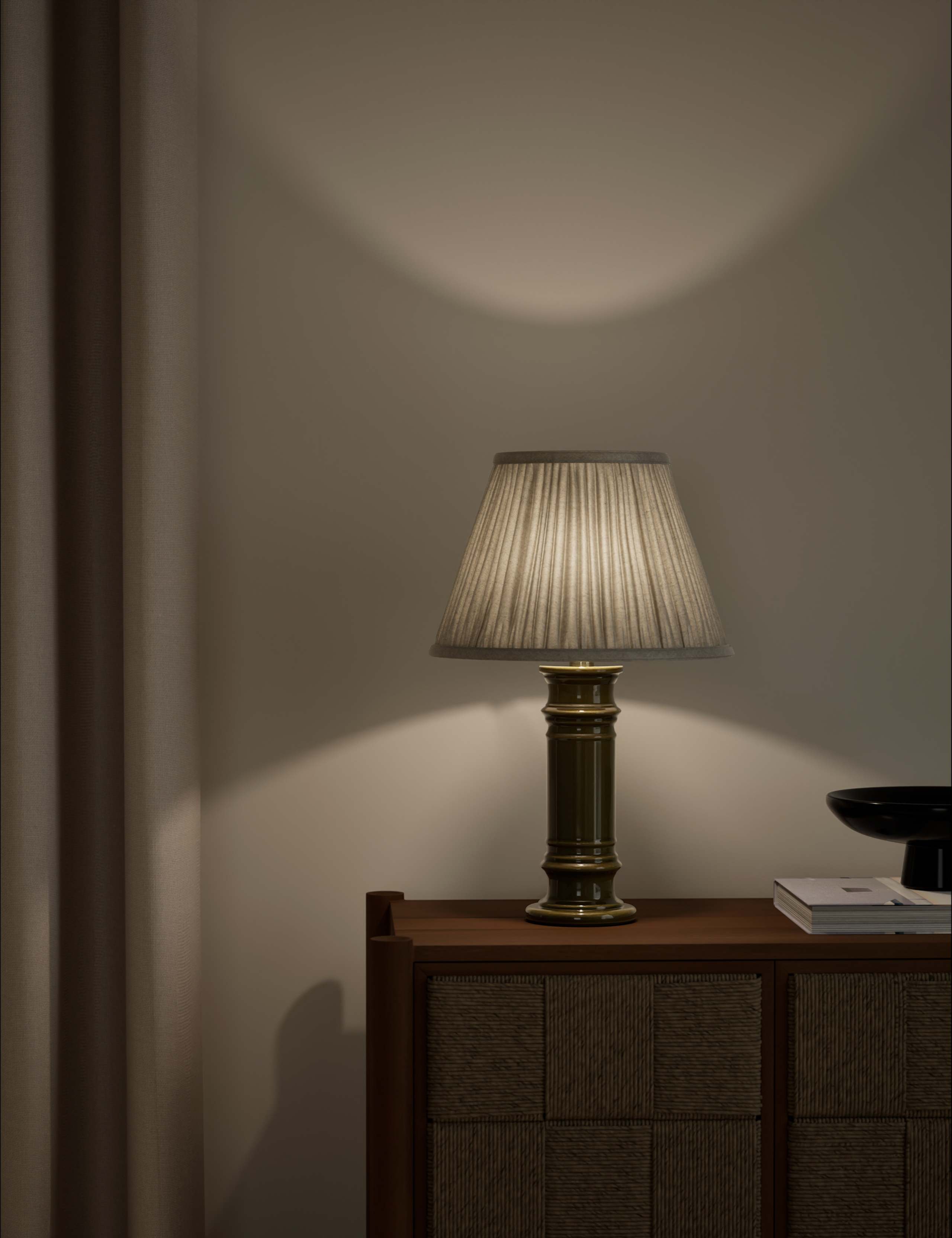 Ceramic Column Frill Shade Table Lamp 2 of 5