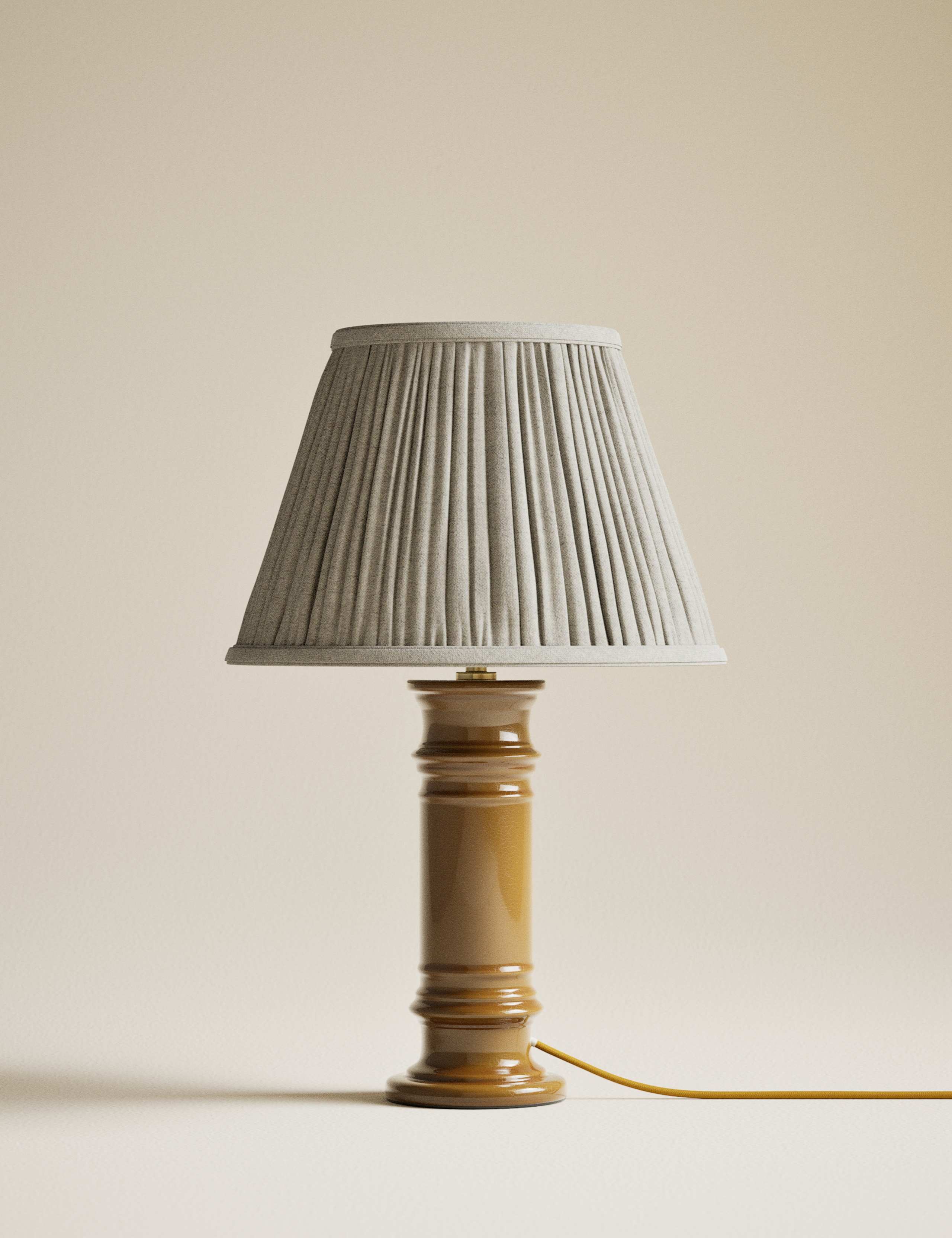 Ceramic Column Frill Shade Table Lamp 3 of 5