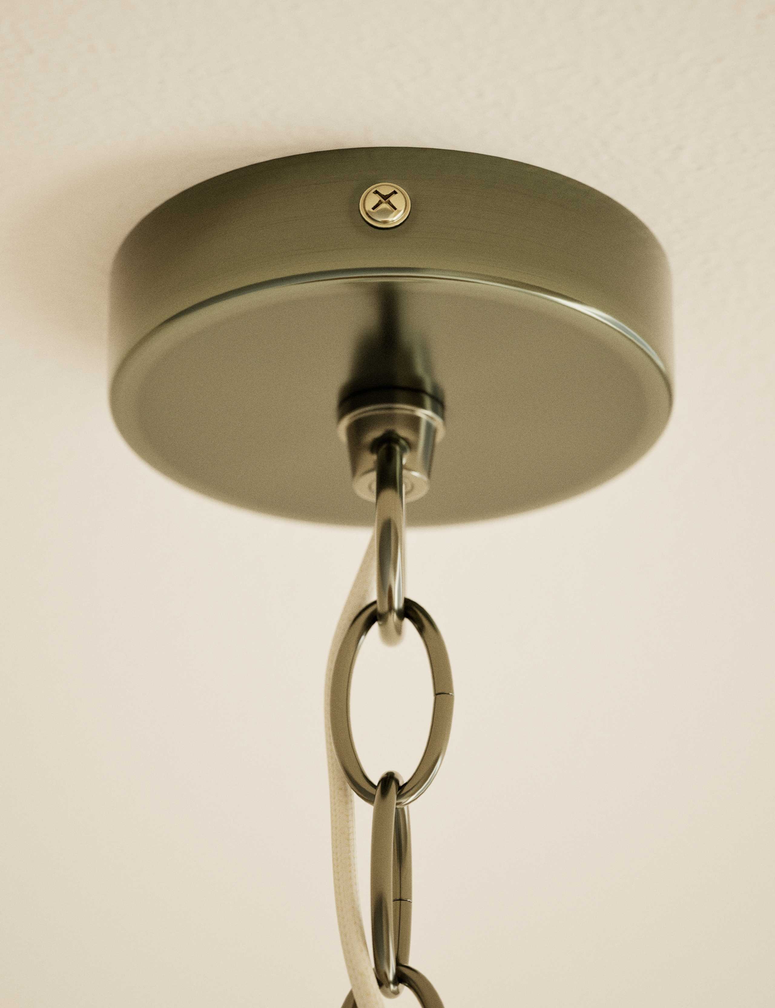 Pleated Fabric Uplighter Pendant Light 5 of 6