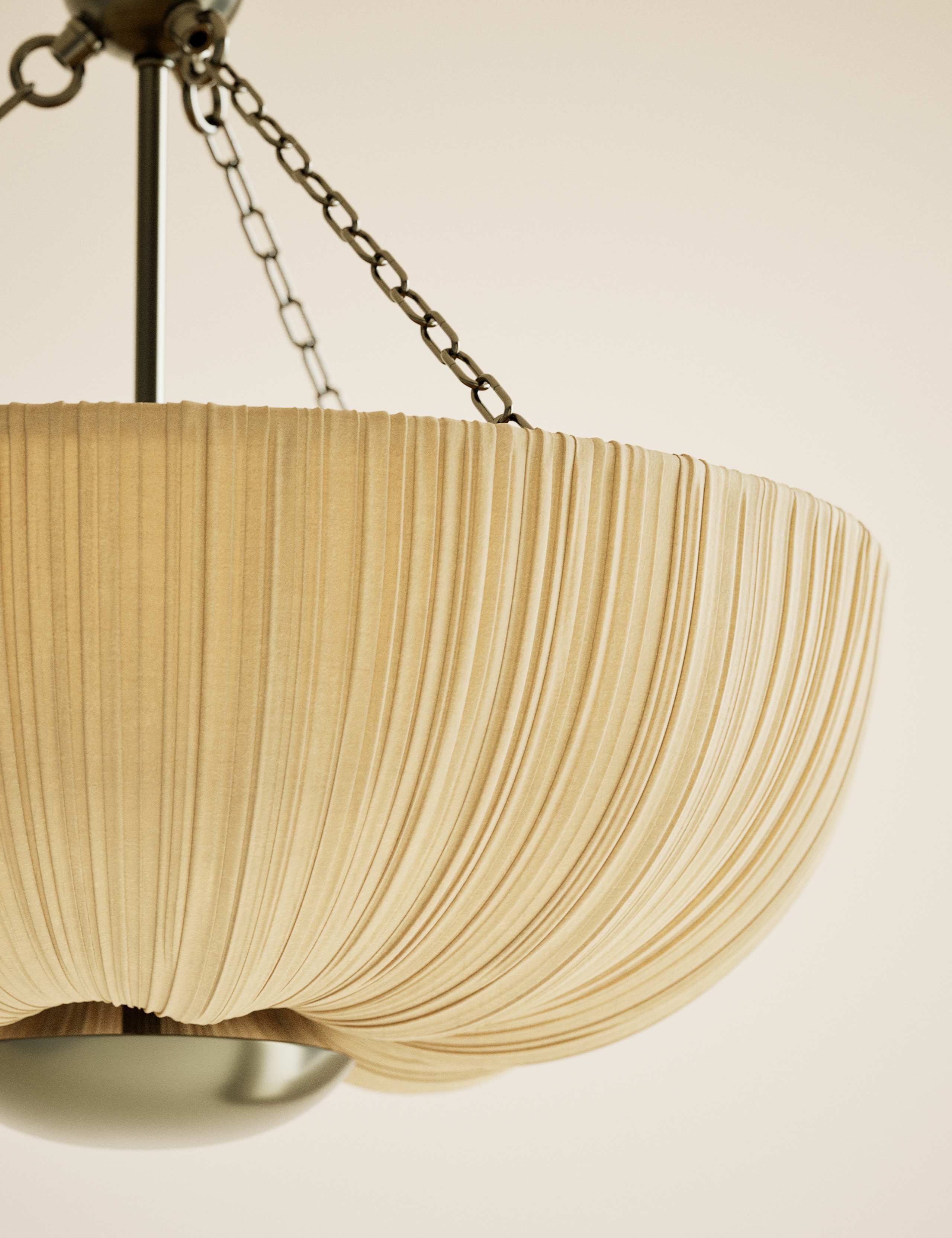 Pleated Fabric Uplighter Pendant Light 6 of 6