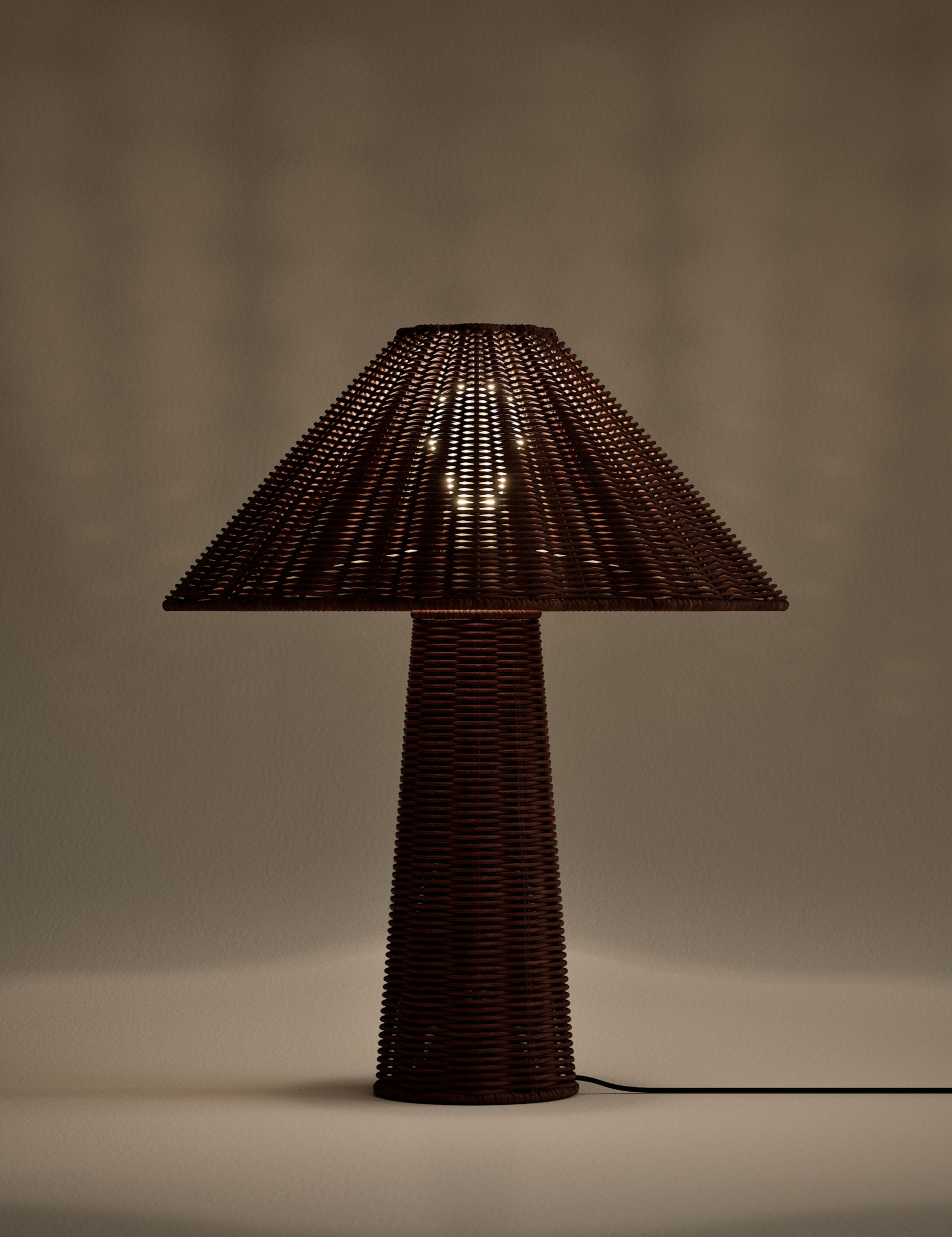 All Over Wicker Scallop Table Lamp 2 of 4